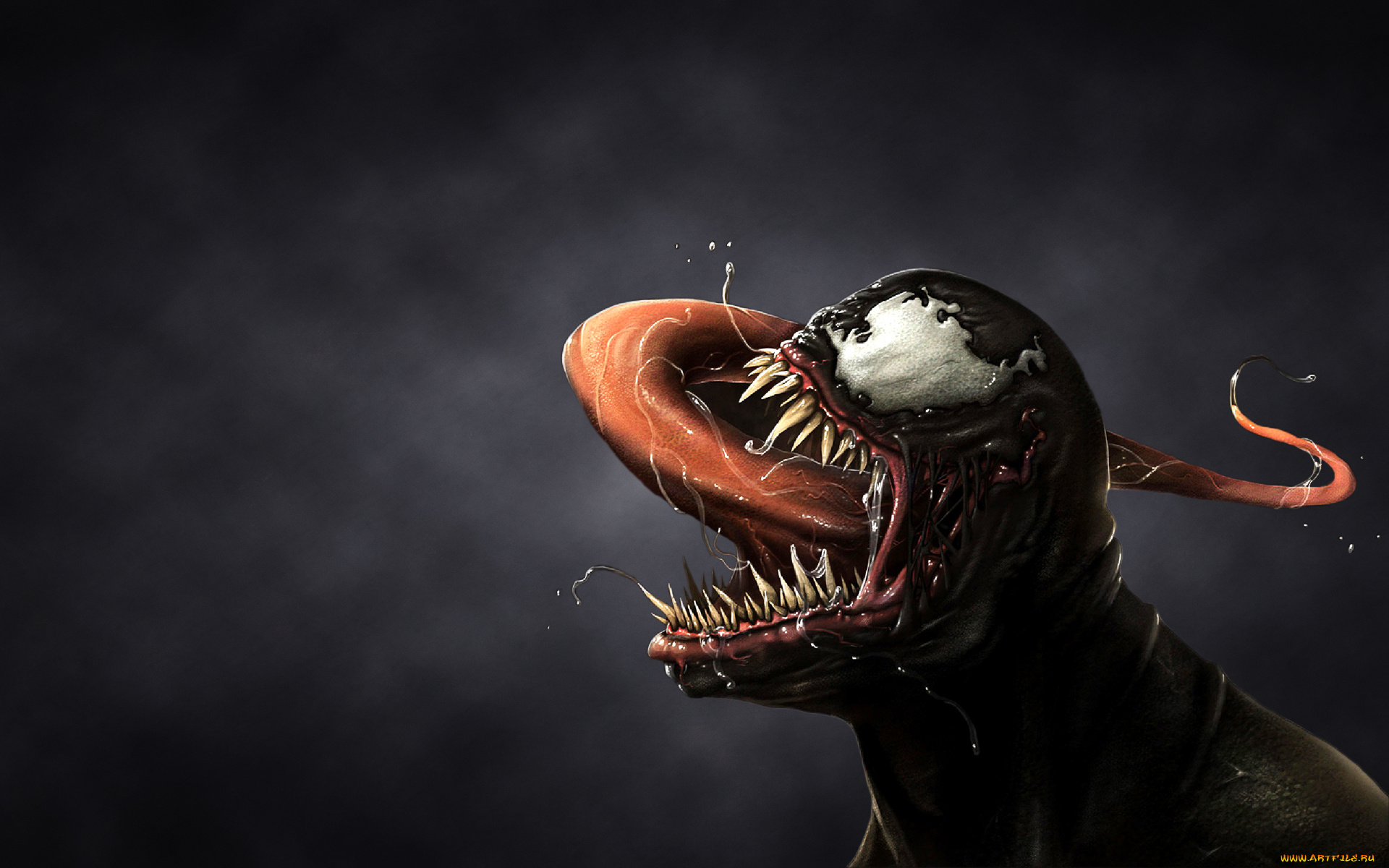 веном, фэнтези, существа, монстр, язык, комикс, venom, человек-паук, spider-man