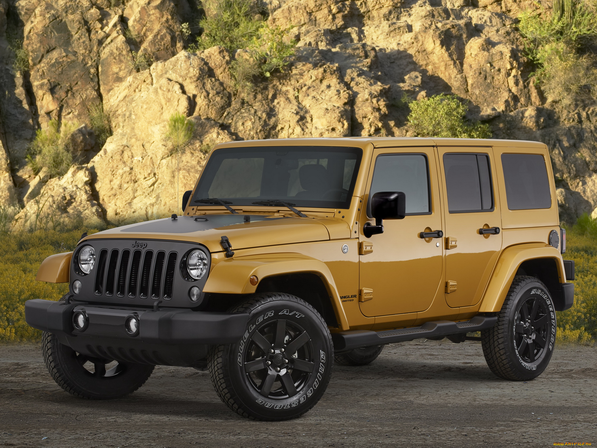 автомобили, jeep, wrangler, unlimited, altitude, jk, 2014, желтый