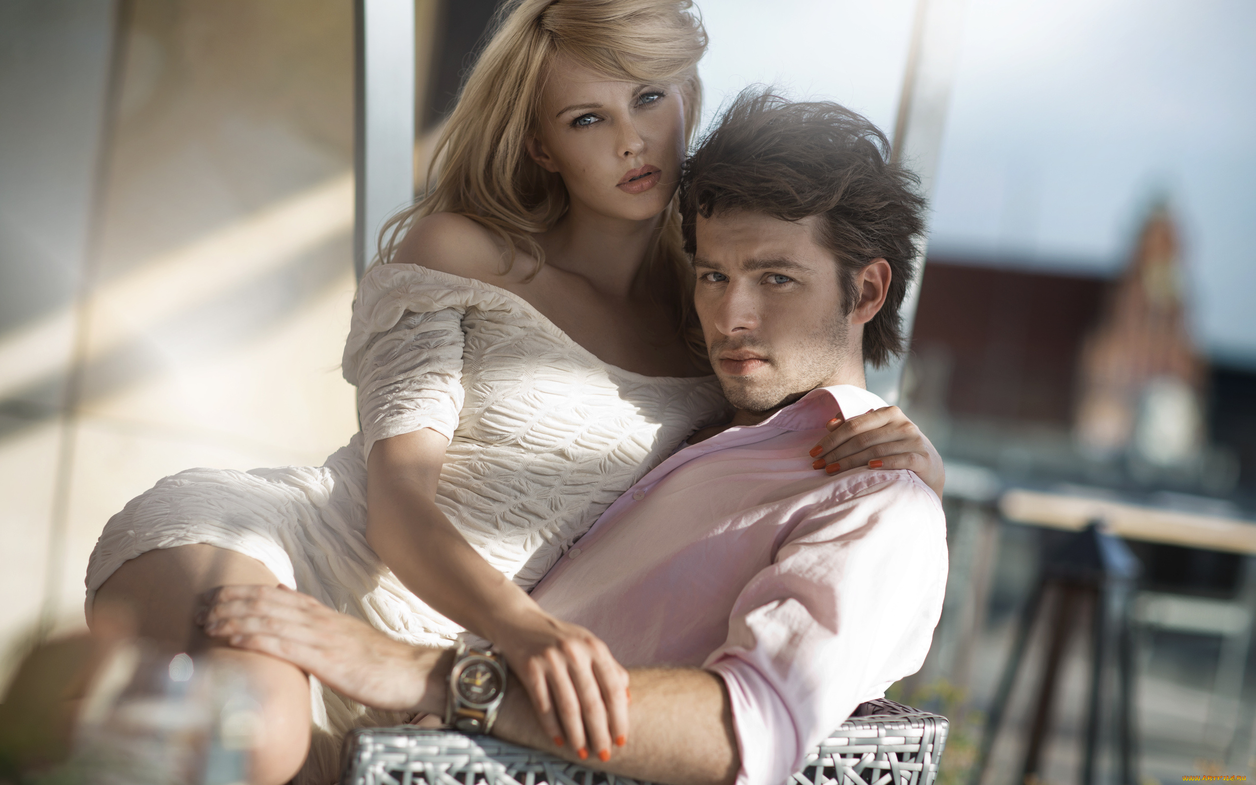 разное, мужчина, женщина, взгляды, девушка, блондинка, ноготки, парень, пара