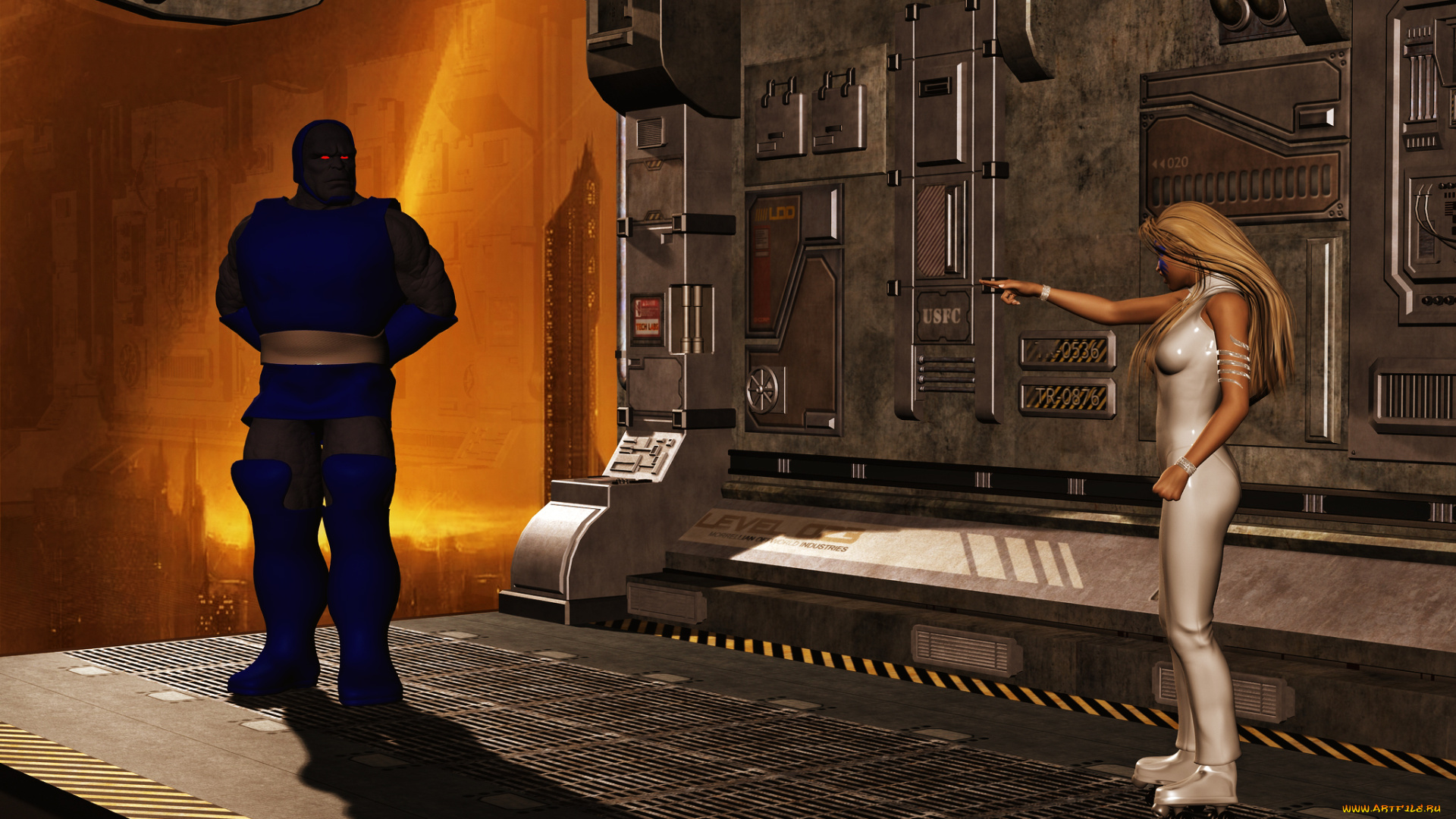 3д, графика, фантазия, , fantasy, девушка, существо, фон, взгляд