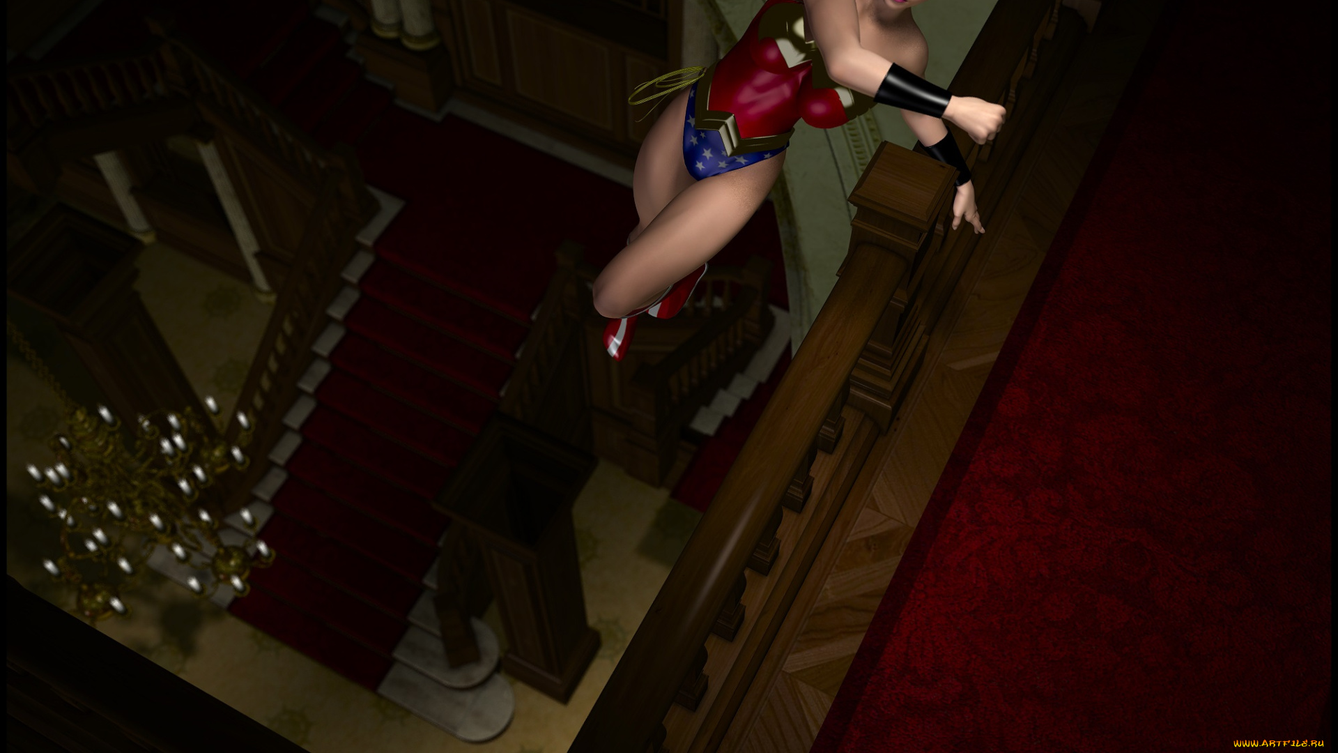 3д, графика, фантазия, , fantasy, фон, супермен, взгляд, девушка