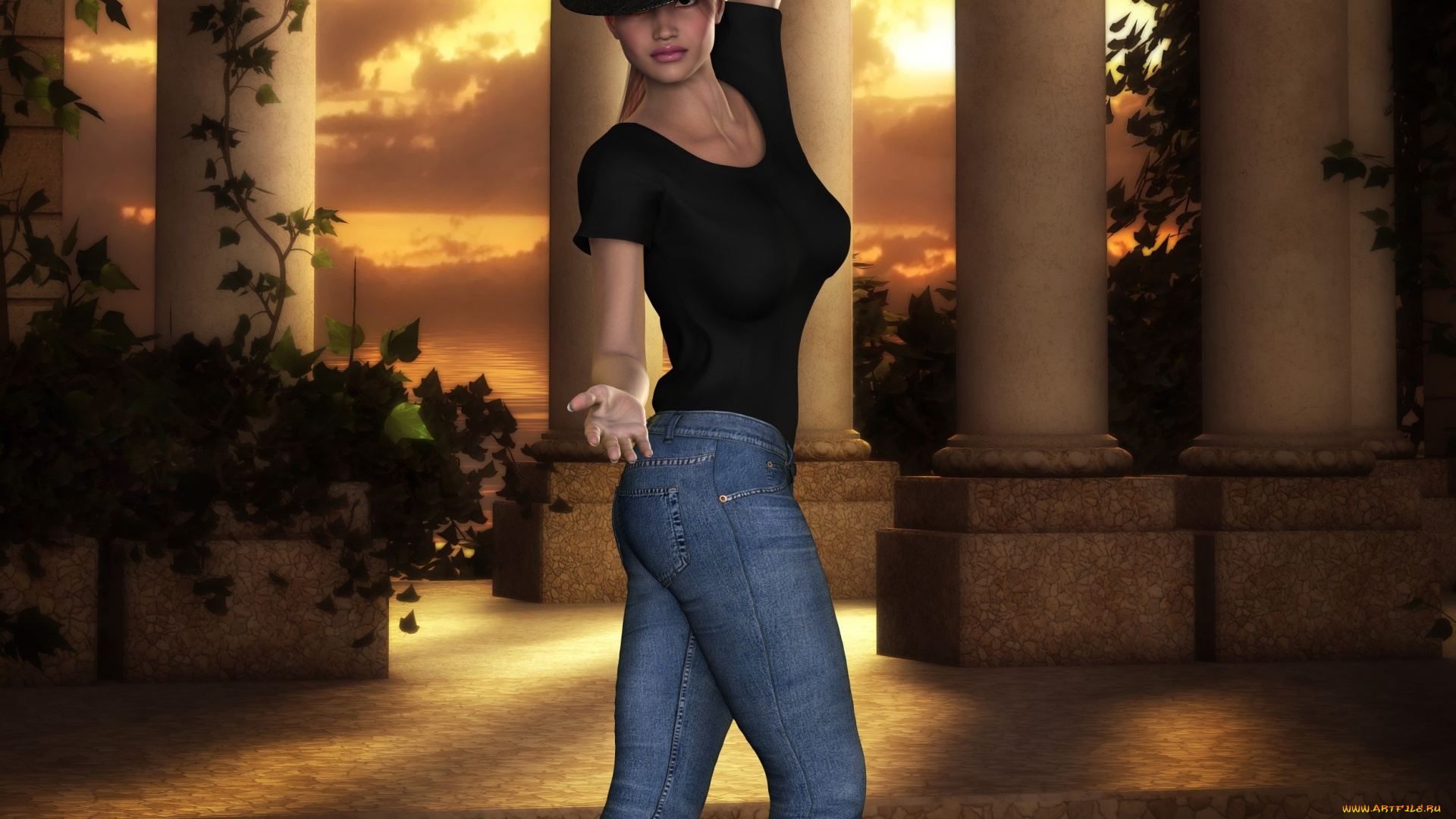 3д, графика, люди, , people, фон, взгляд, девушка