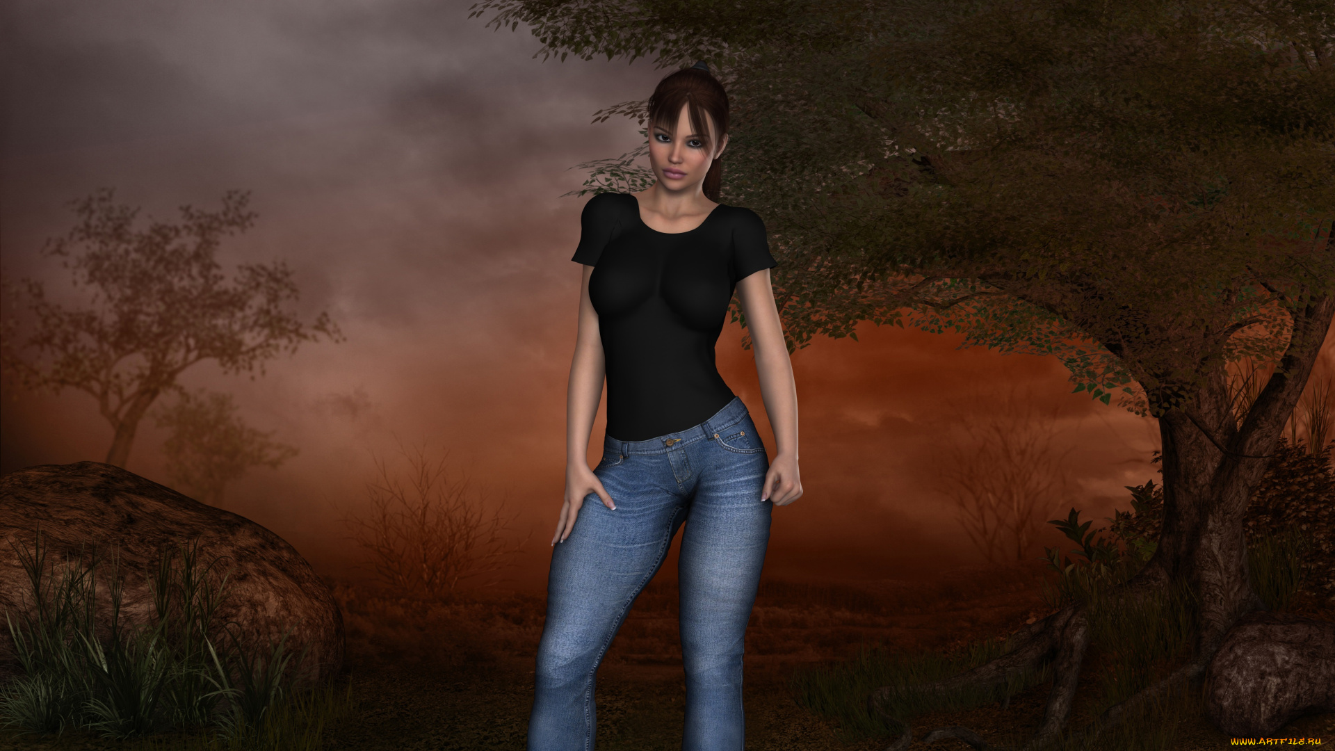 3д, графика, люди, , people, фон, взгляд, девушка