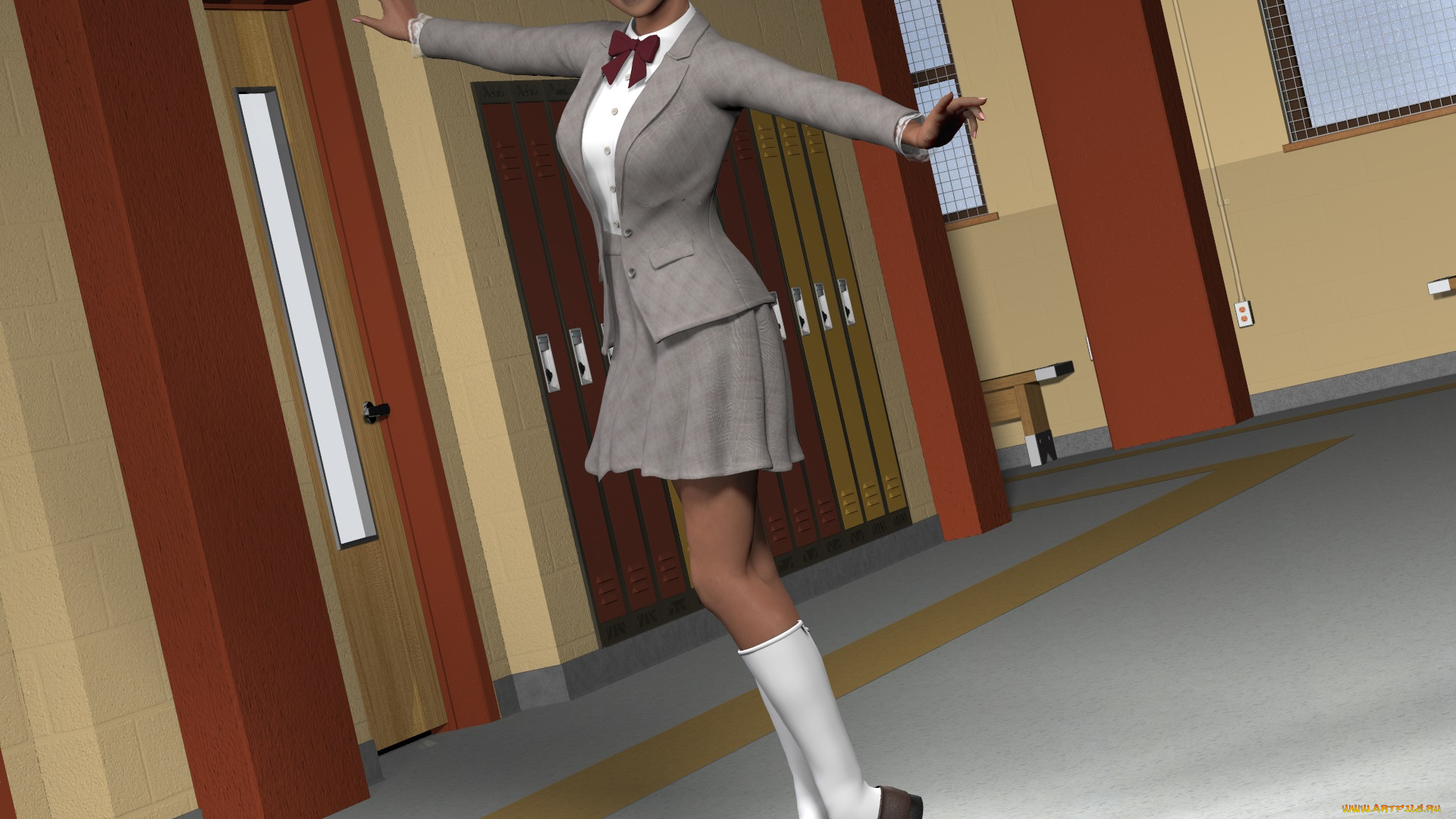 3д, графика, люди, , people, улыбка, фон, взгляд, девушка