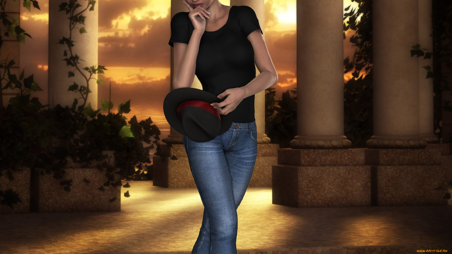 3д, графика, люди, , people, взгляд, фон, девушка