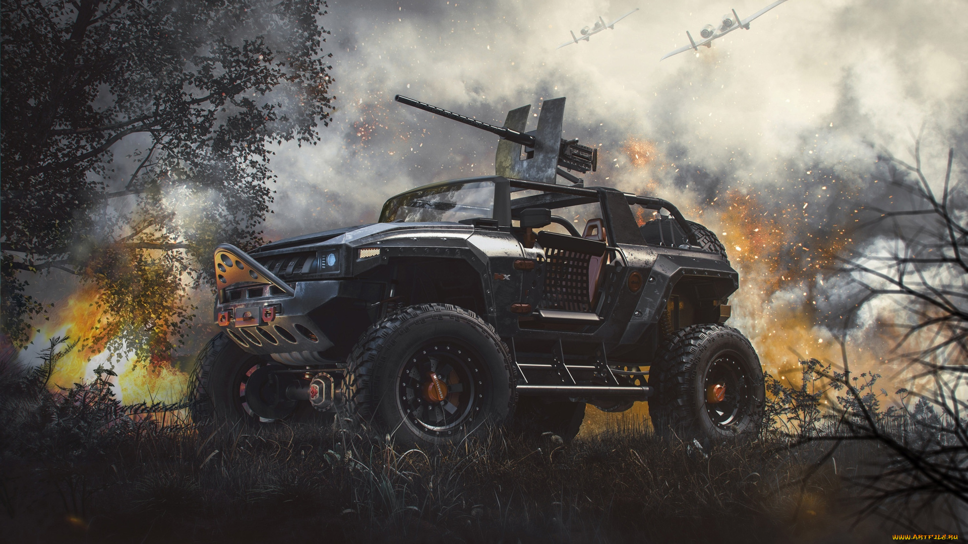 автомобили, hummer, machine, war, off-road, hx, front, fire