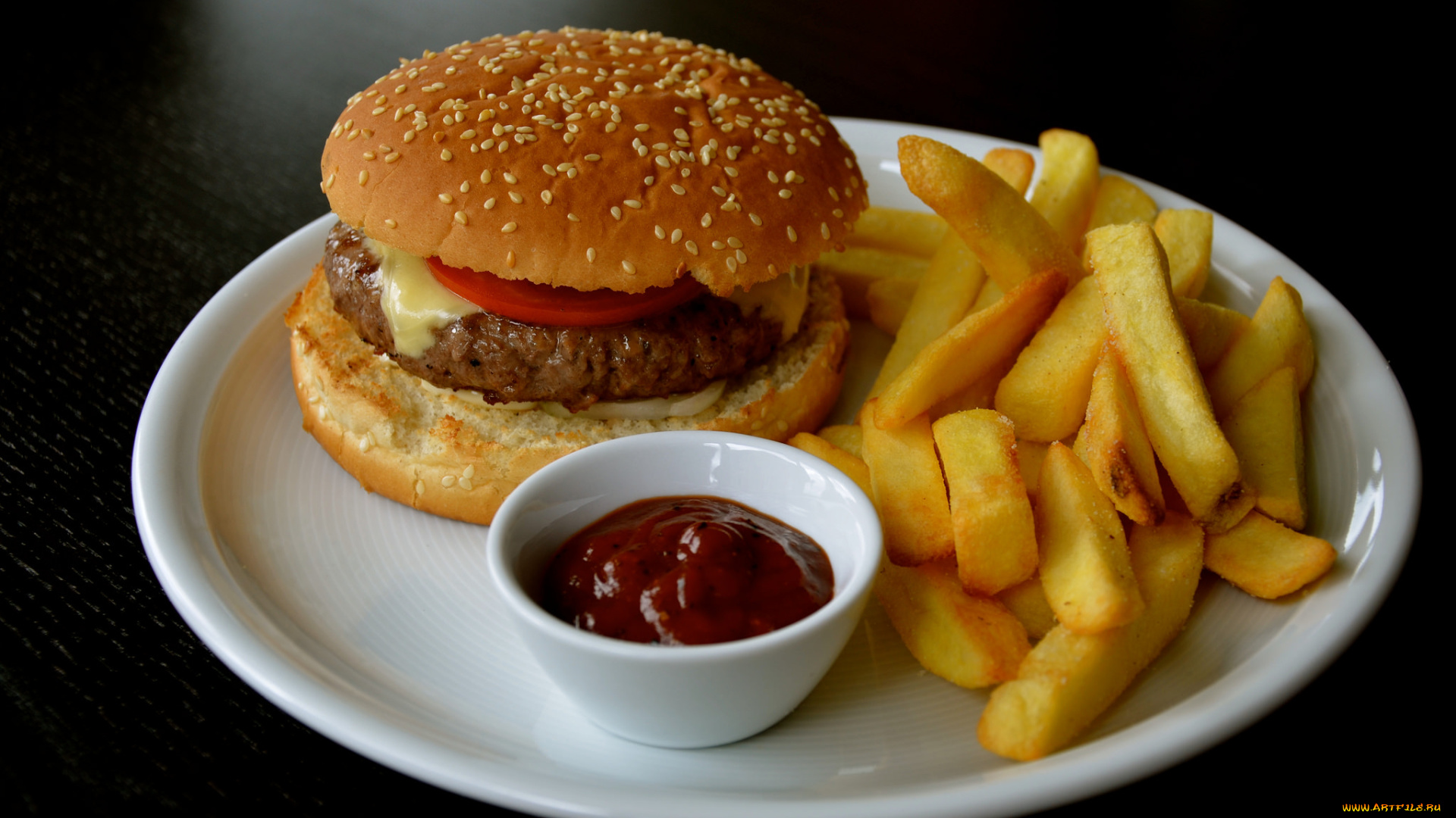 еда, бутерброды, , гамбургеры, , канапе, гамбургер, картошка, кетчуп