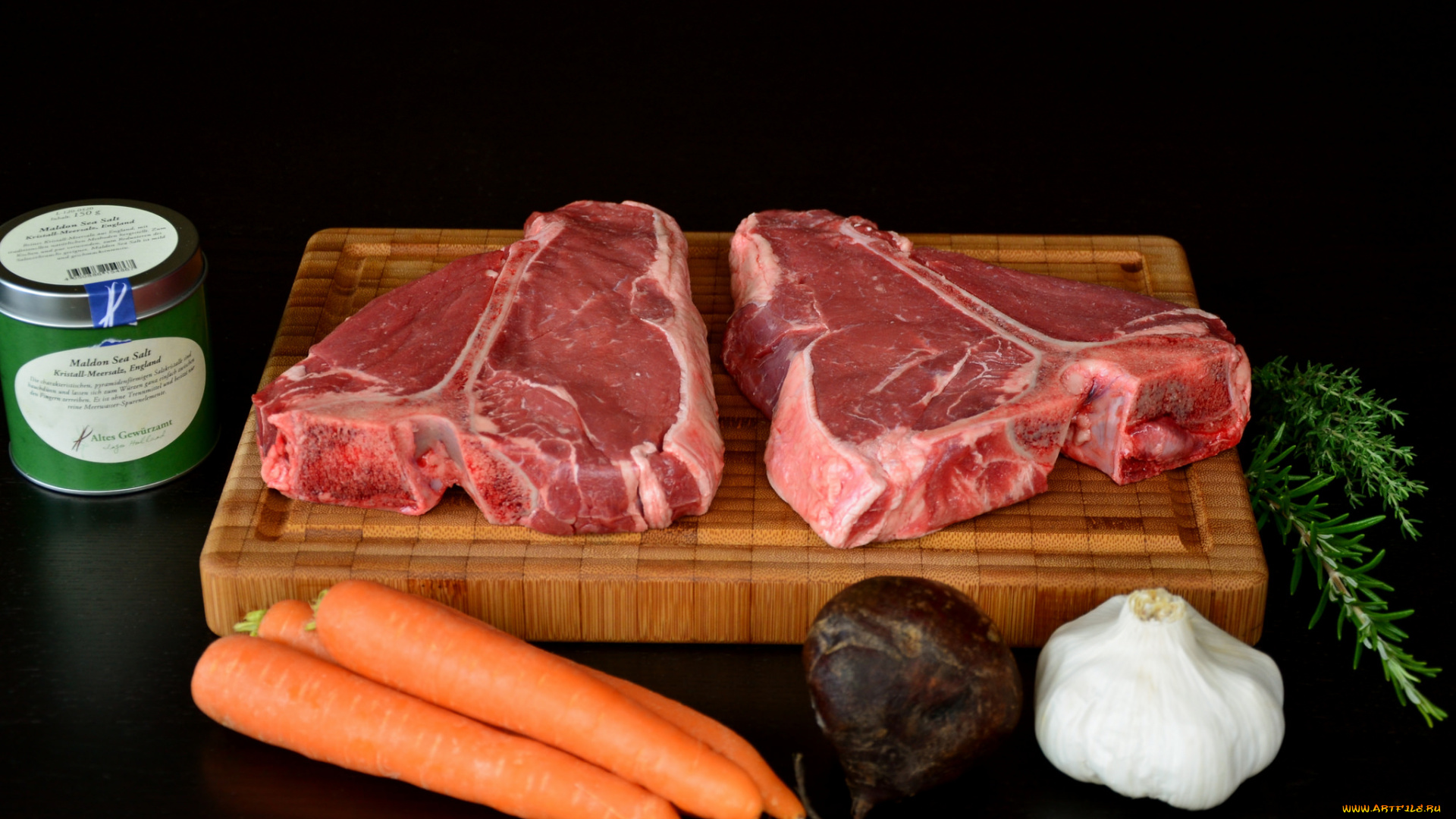 еда, мясные, блюда, доска, мясо, овощи