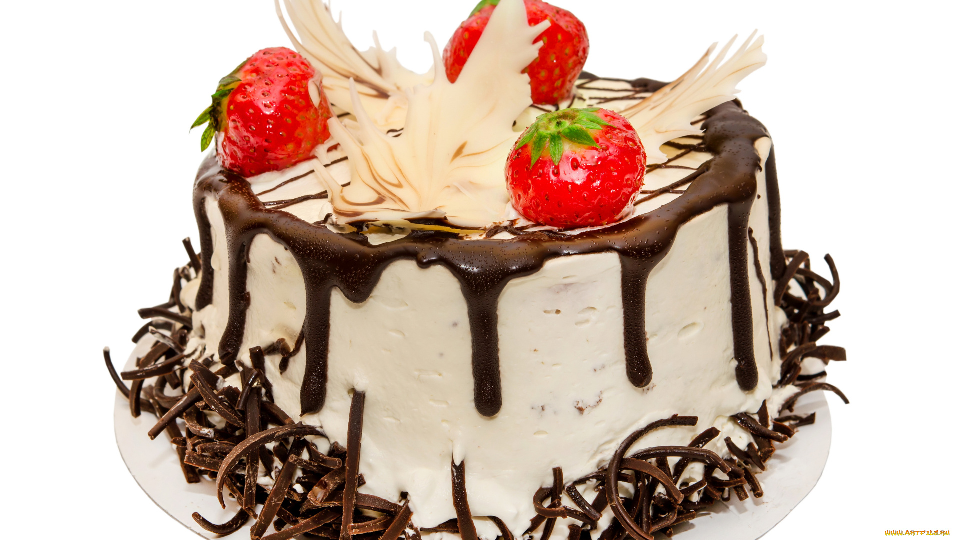 еда, торты, торт, шоколад, клубника