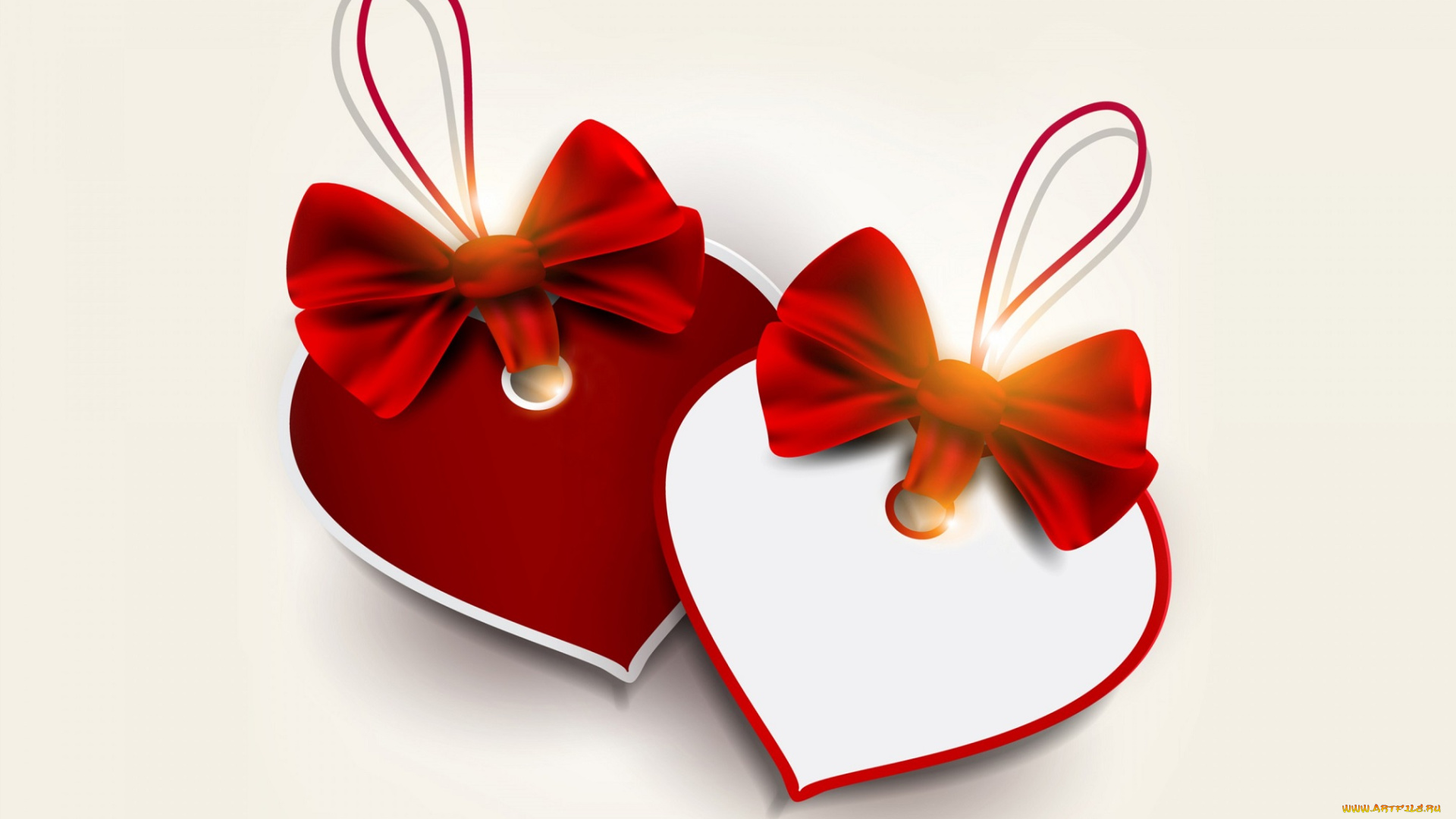 праздничные, день, святого, валентина, , сердечки, , любовь, romantic, heart, love, valentine's, day, бант, сердце