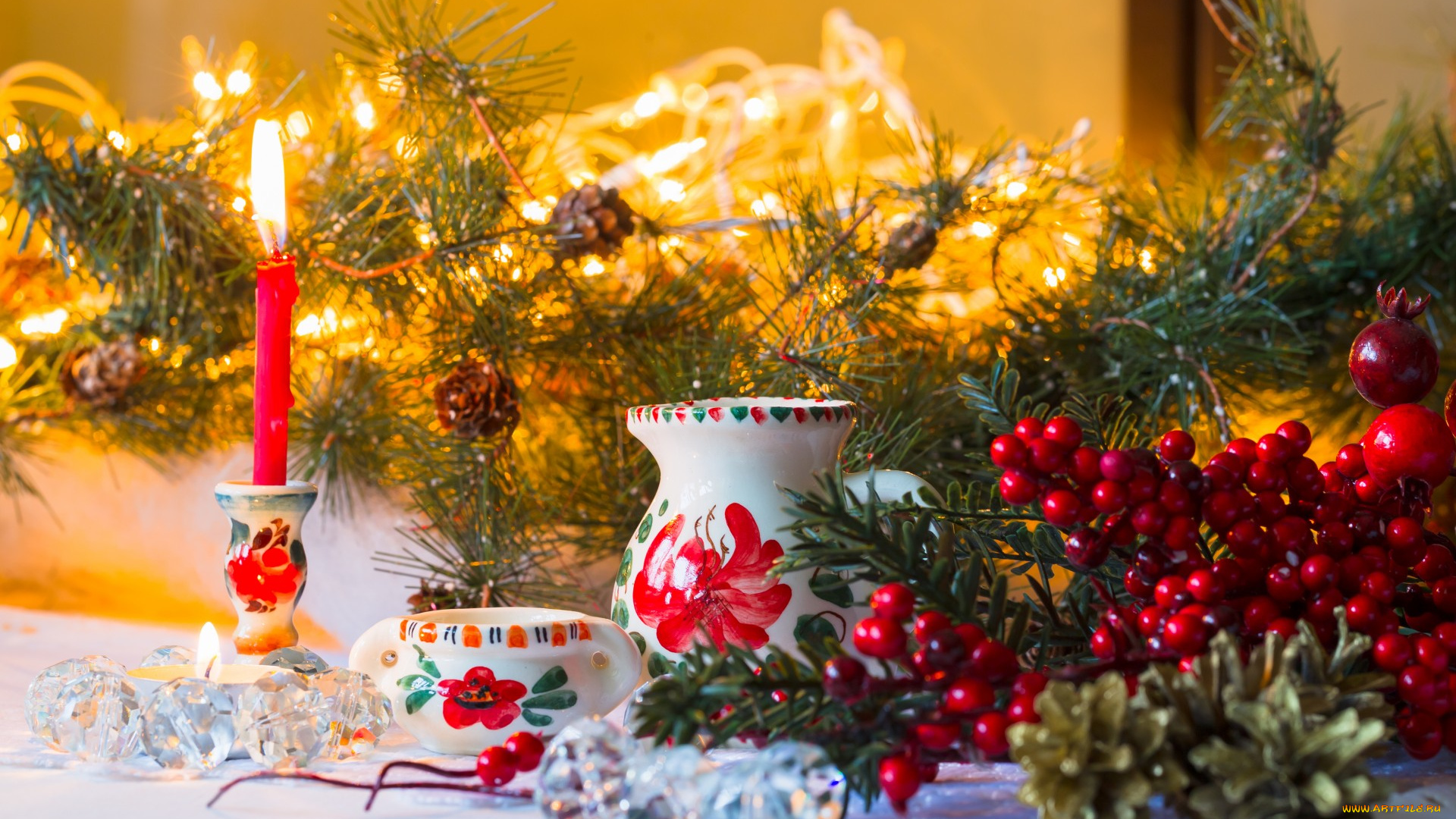 праздничные, новогодние, свечи, decoration, christmas, new, year, новый, год, рождество