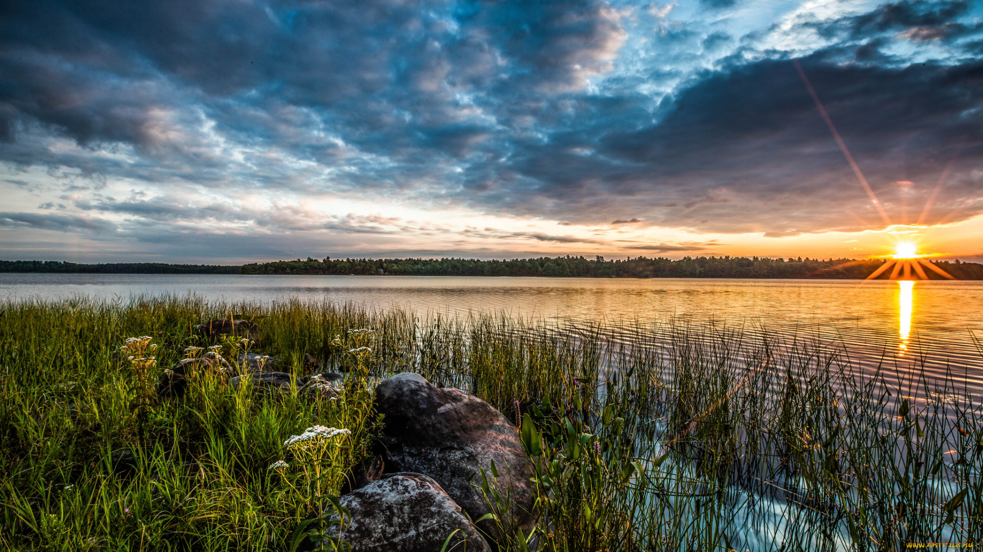 природа, восходы, закаты, озеро, рассвет