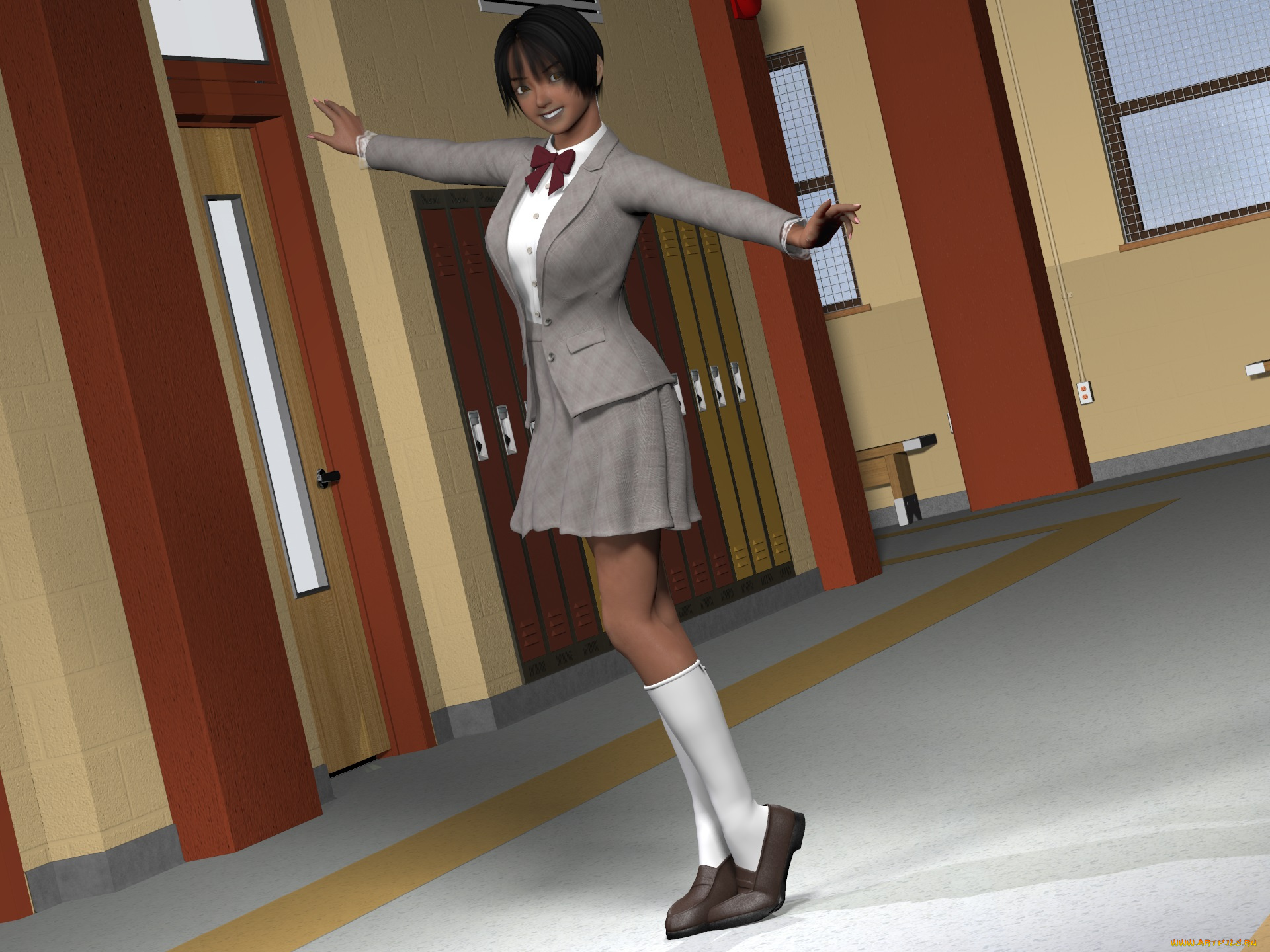 3д, графика, люди, , people, улыбка, фон, взгляд, девушка