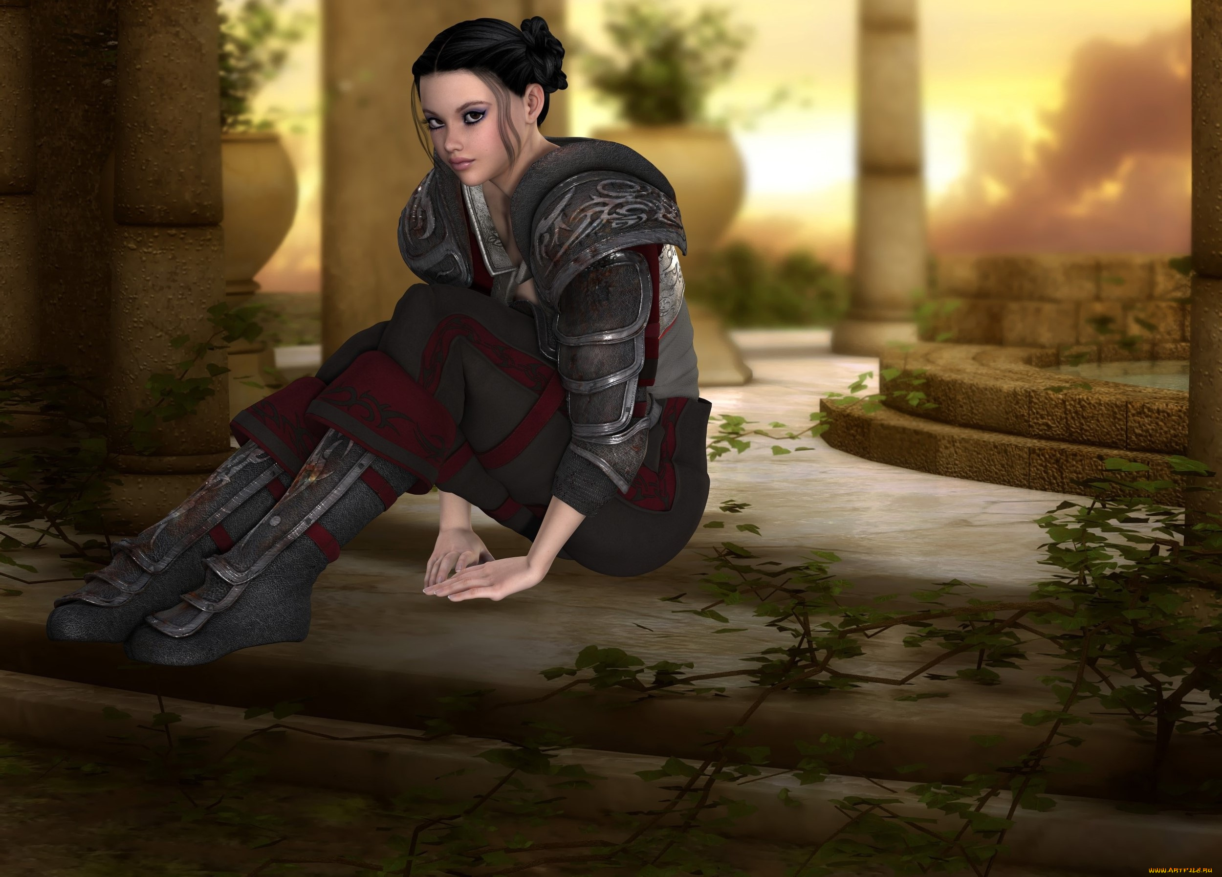 3д, графика, люди, , people, девушка, взгляд, фон