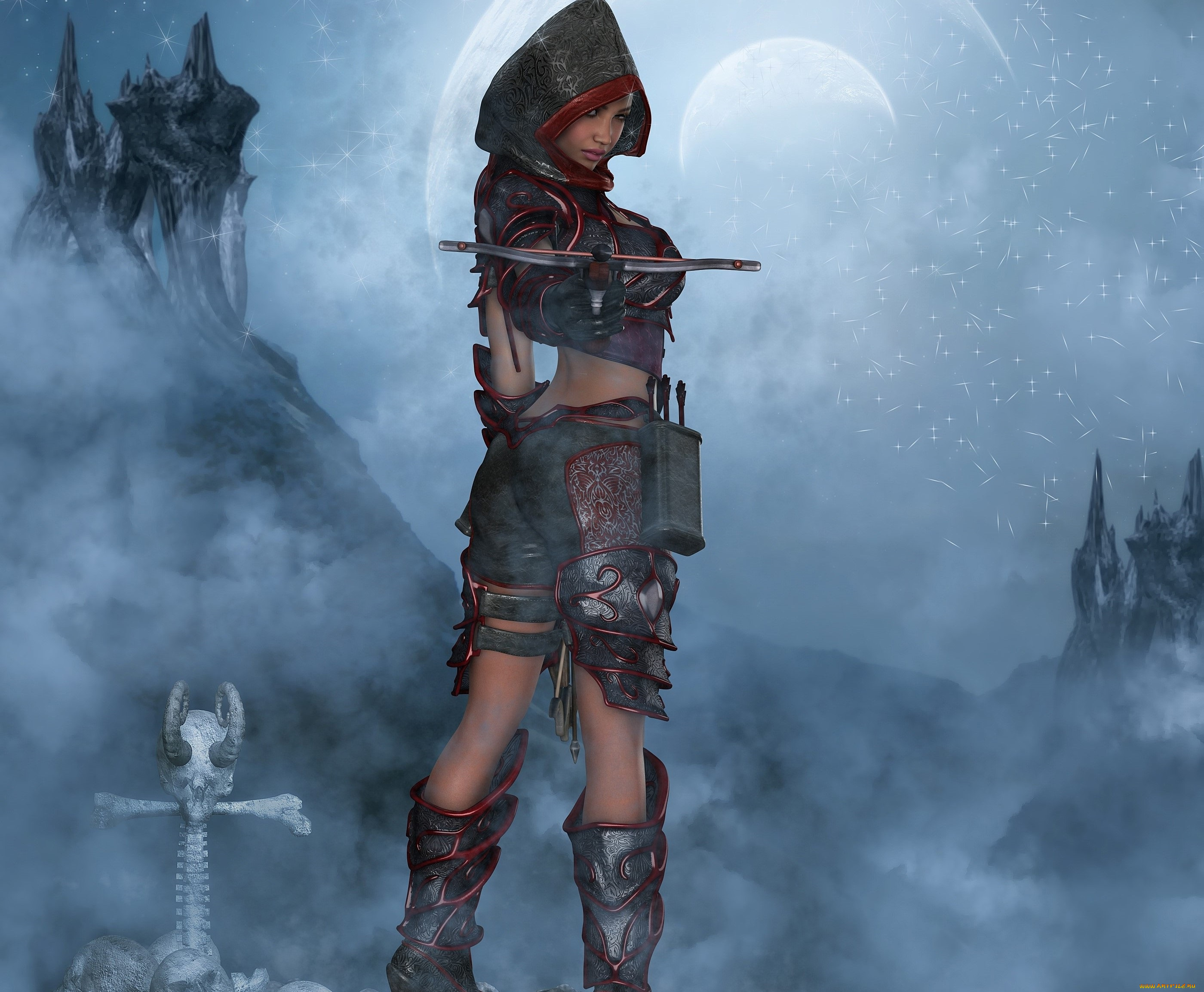 3д, графика, амазонки, , amazon, фон, взгляд, девушка