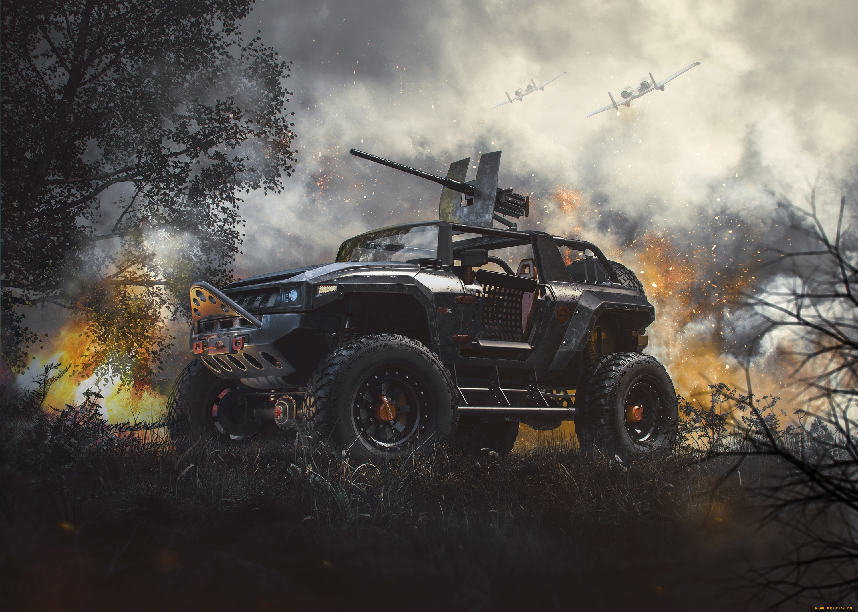 автомобили, hummer, machine, war, off-road, hx, front, fire