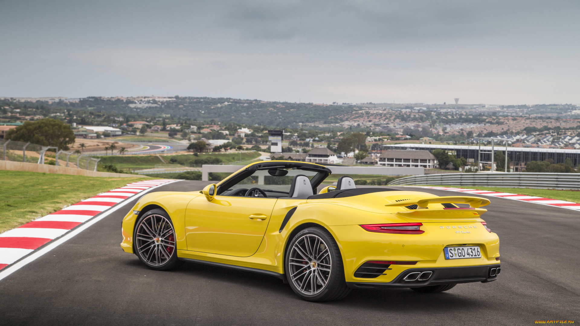 автомобили, porsche, желтый, 2016г, 991, cabriolet, turbo, 911