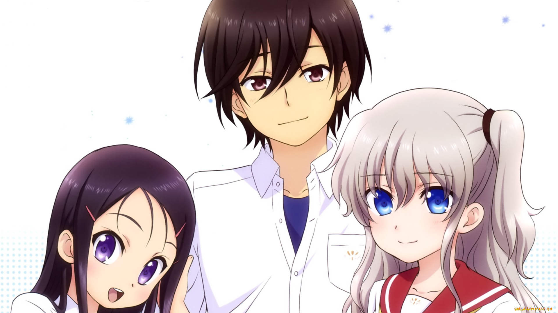 аниме, charlotte, девочки, парень