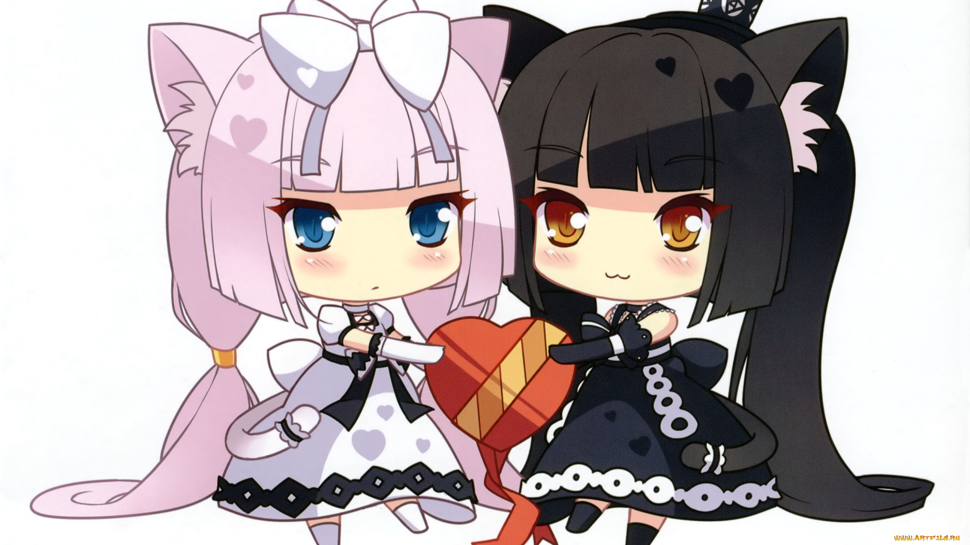 аниме, nekopara, фон, взгляд, девушки