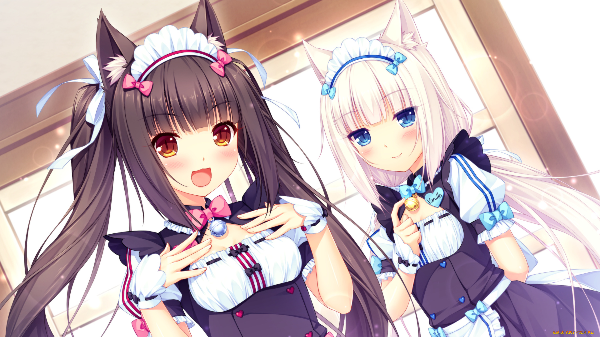 аниме, nekopara, фон, взгляд, девушки