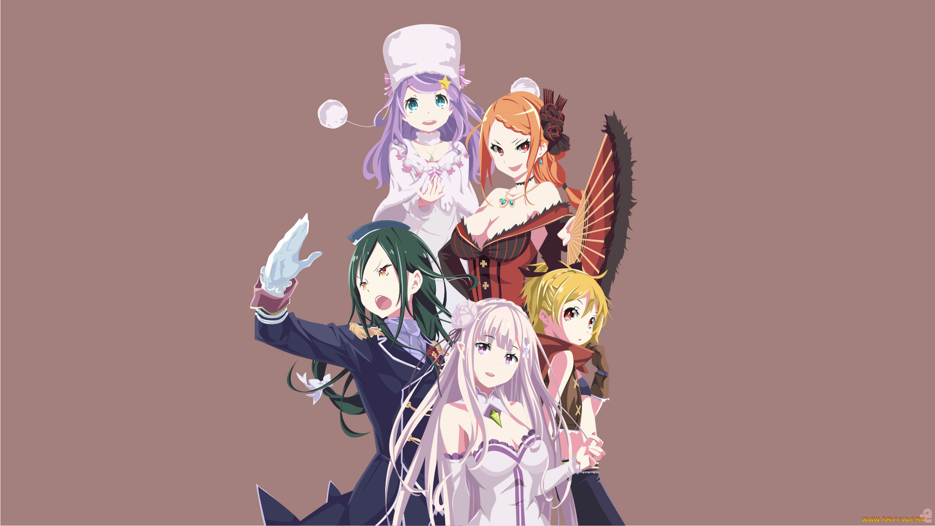 аниме, re, , zero, kara, hajimeru, isekai, seikatsu, девушки