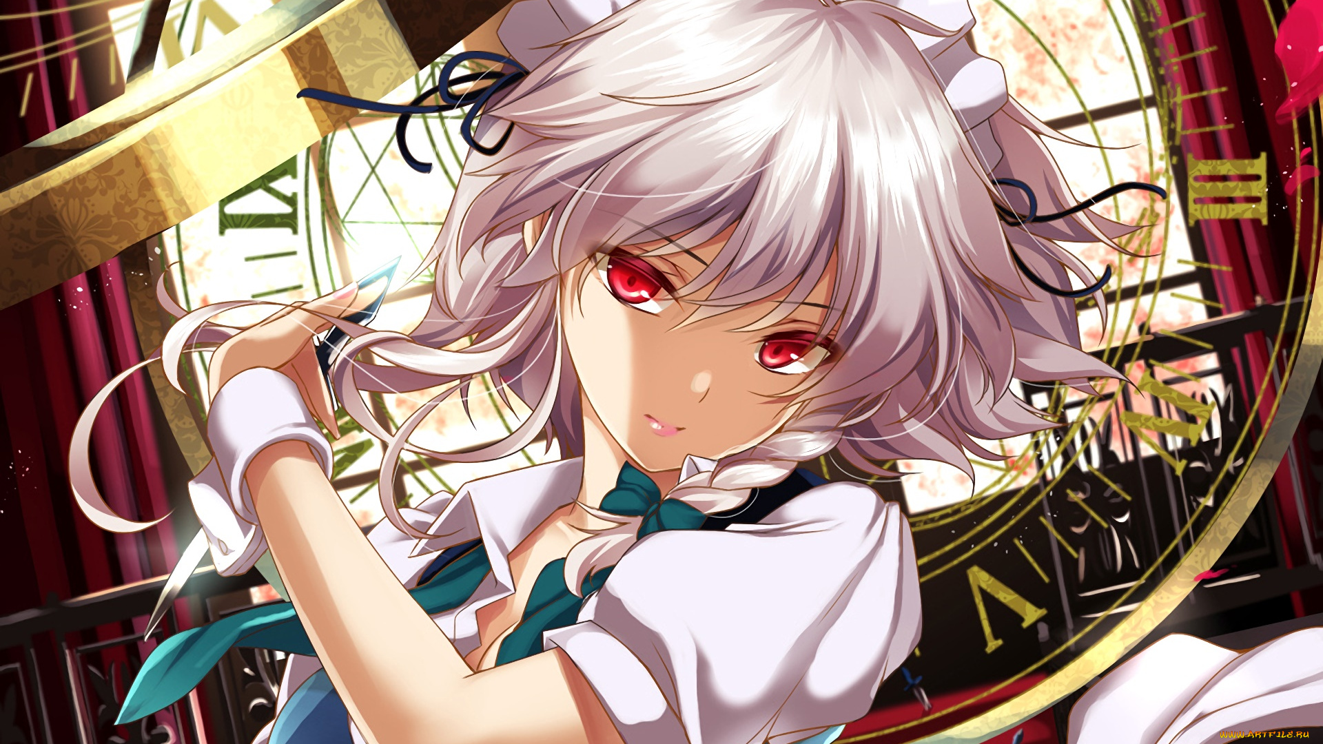 аниме, touhou, фон, взгляд, девушка