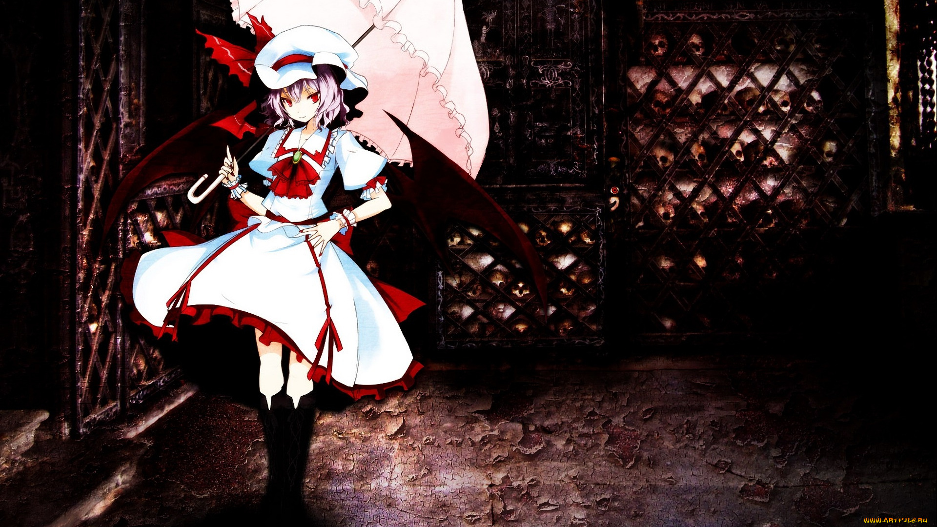 аниме, touhou, фон, взгляд, девушка