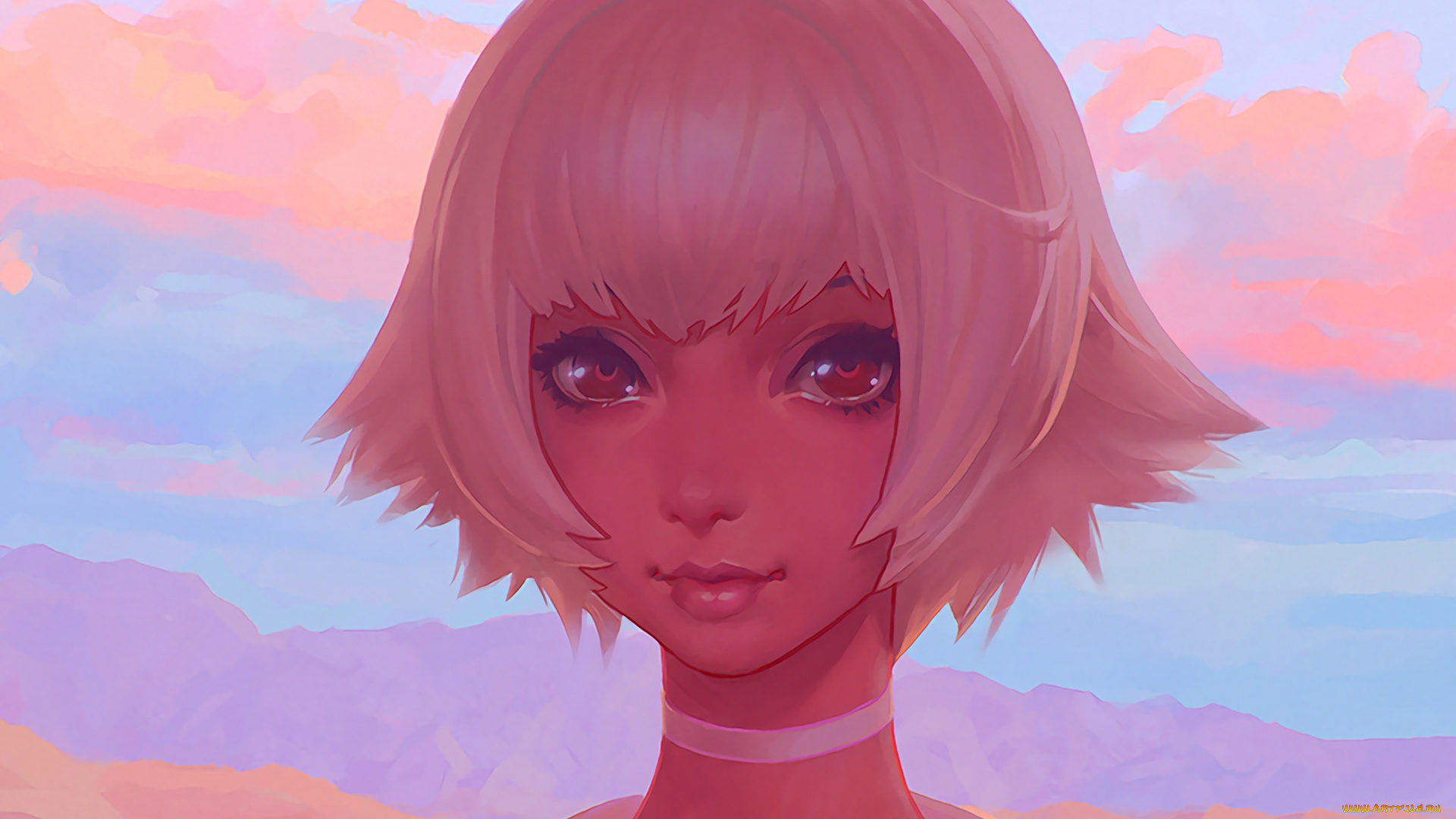 аниме, unknown, , другое, волосы, глаза, девушка, арт, красавица, прическа