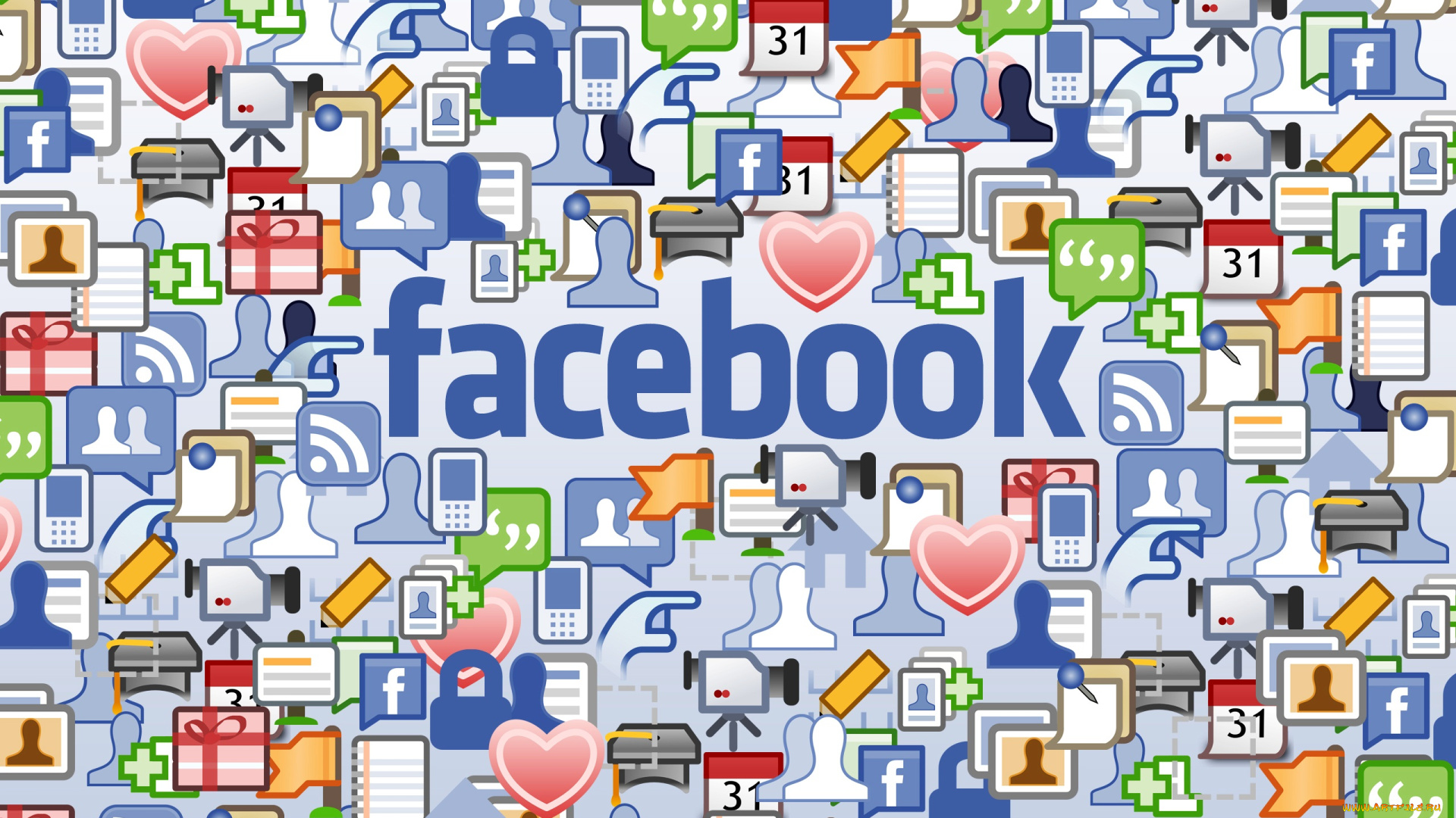 компьютеры, facebook, фон, логотип