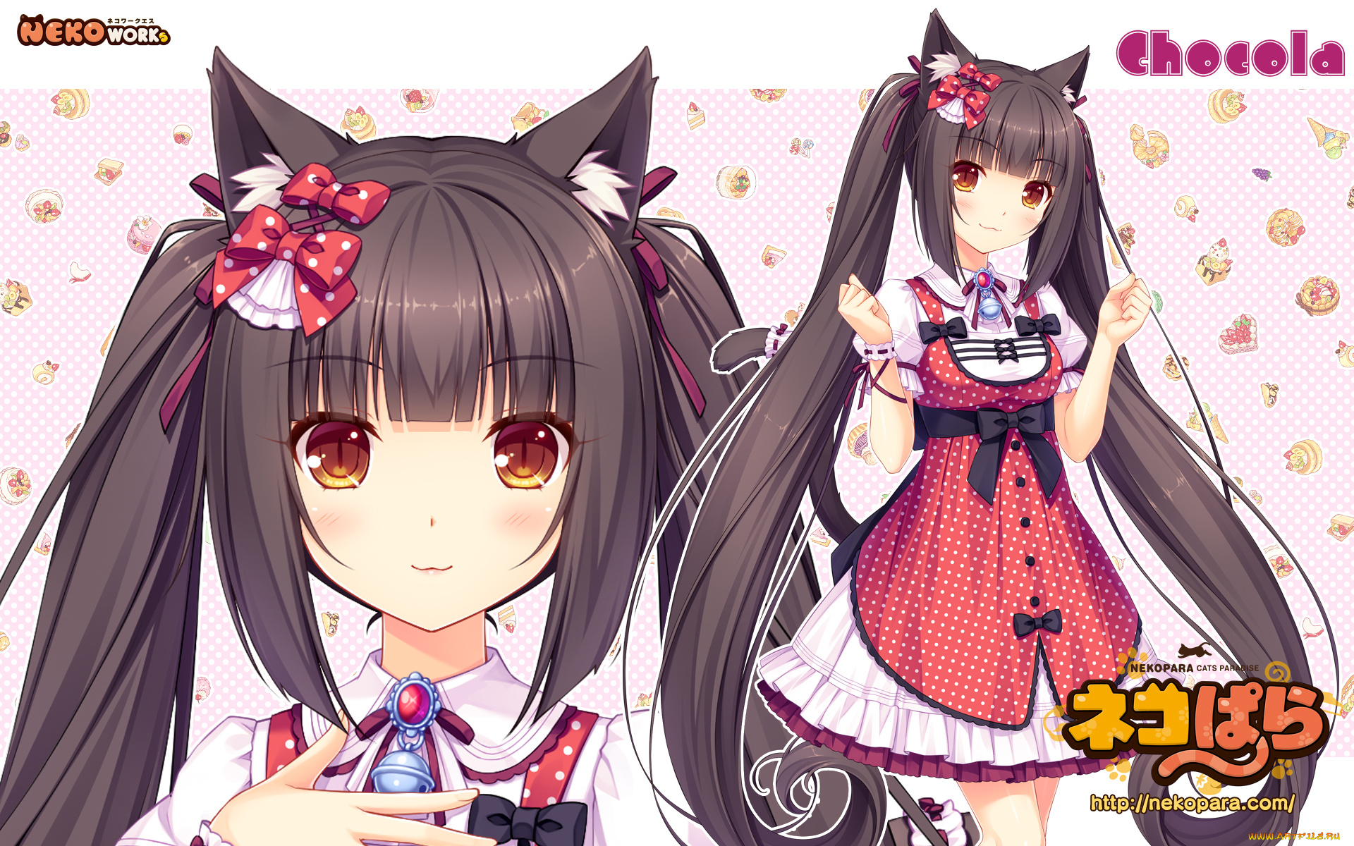 аниме, nekopara, фон, взгляд, девушка