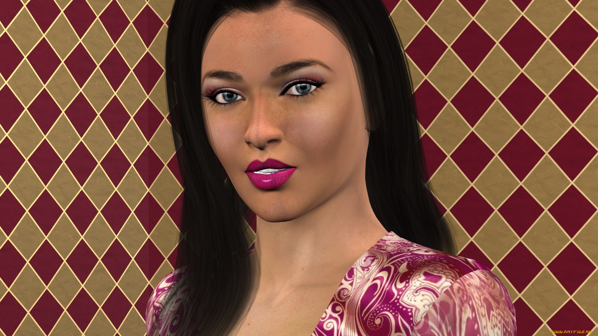 3д, графика, портрет, , portraits, фон, девушка, взгляд