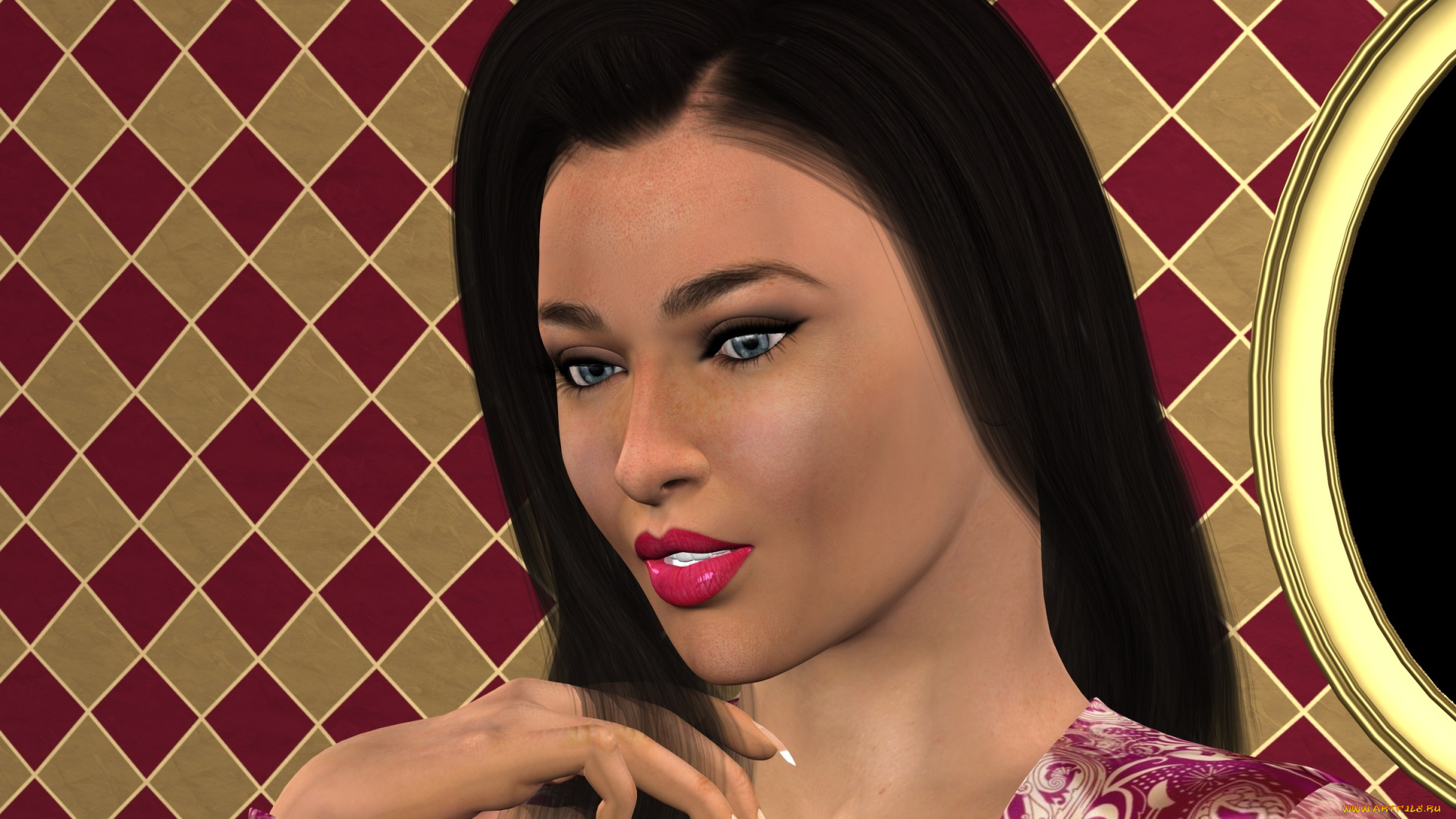 3д, графика, портрет, , portraits, фон, девушка, взгляд