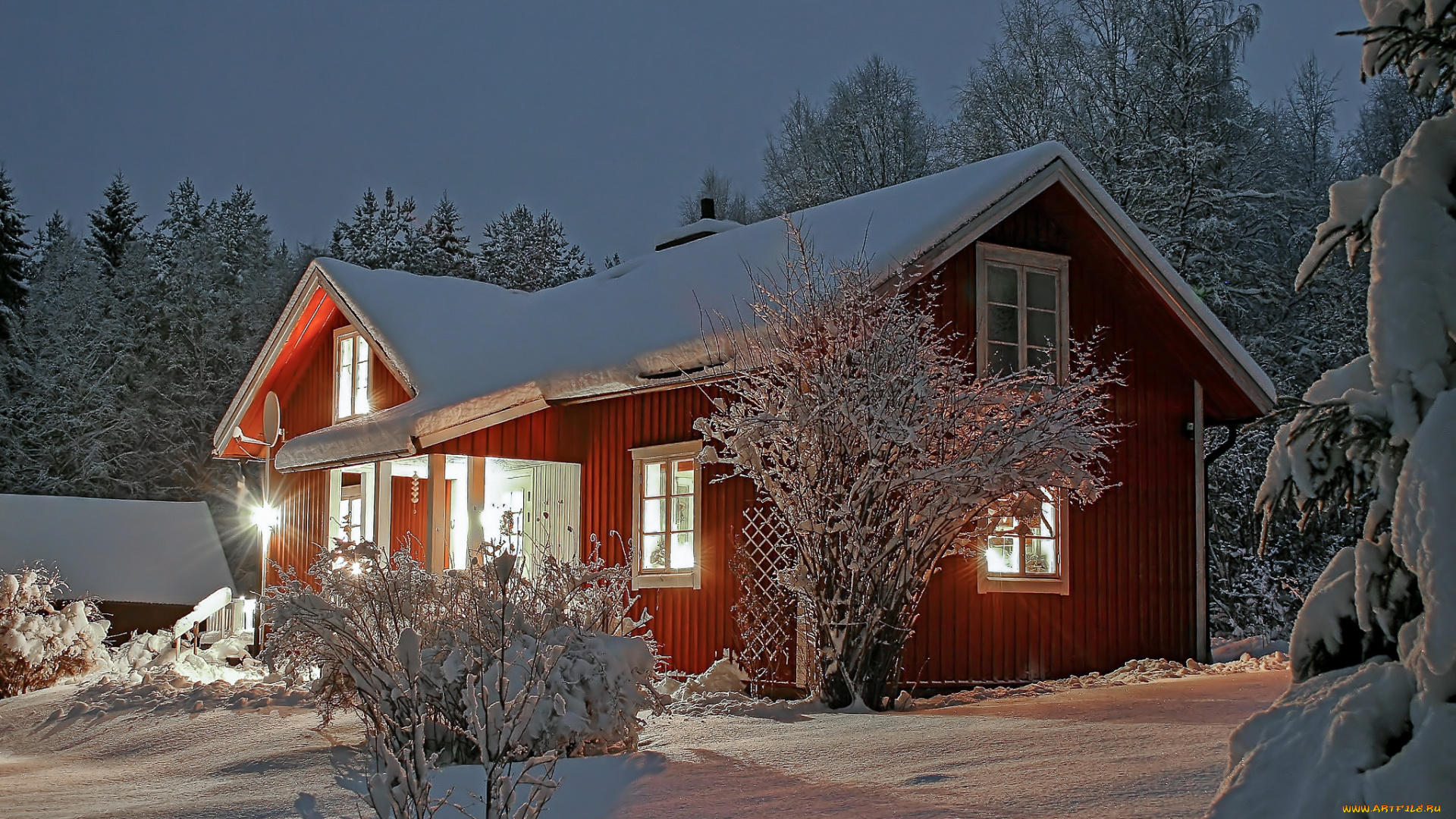 города, -, здания, , дома, зима