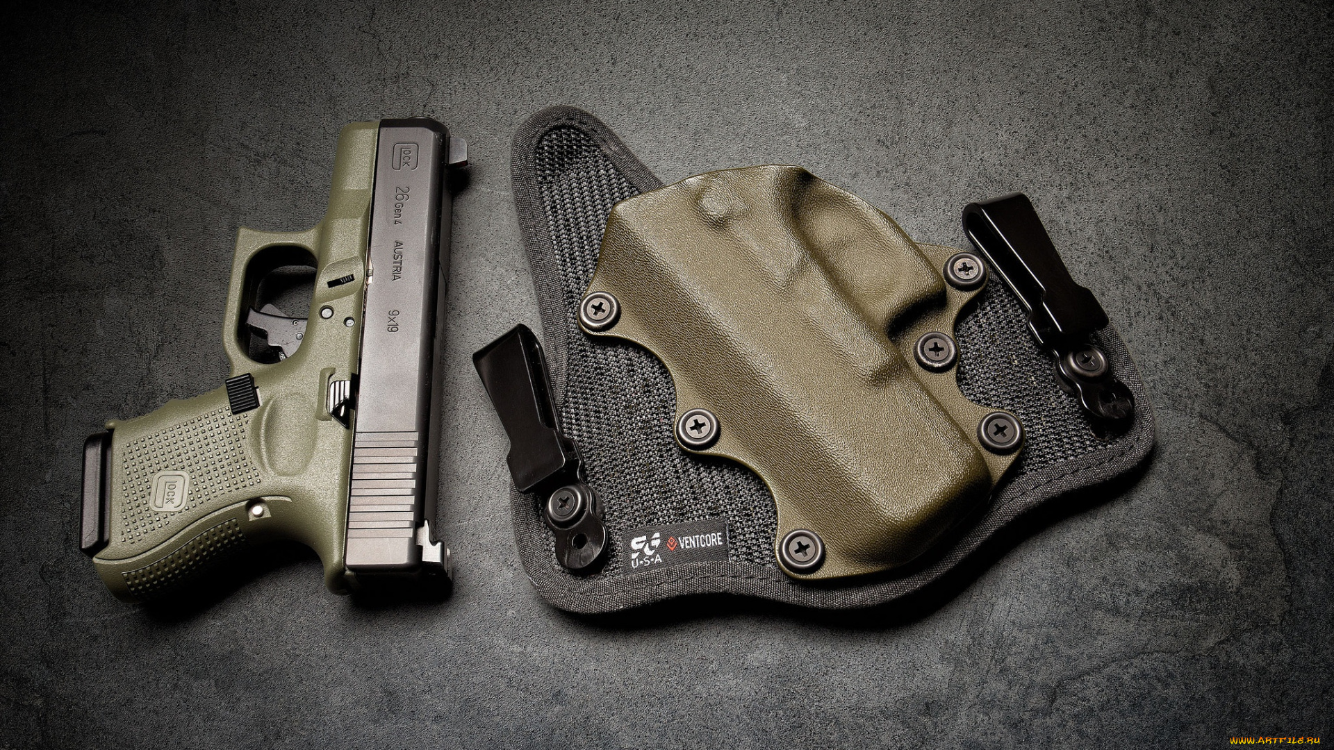 оружие, пистолеты, glock, кобура, пистолет