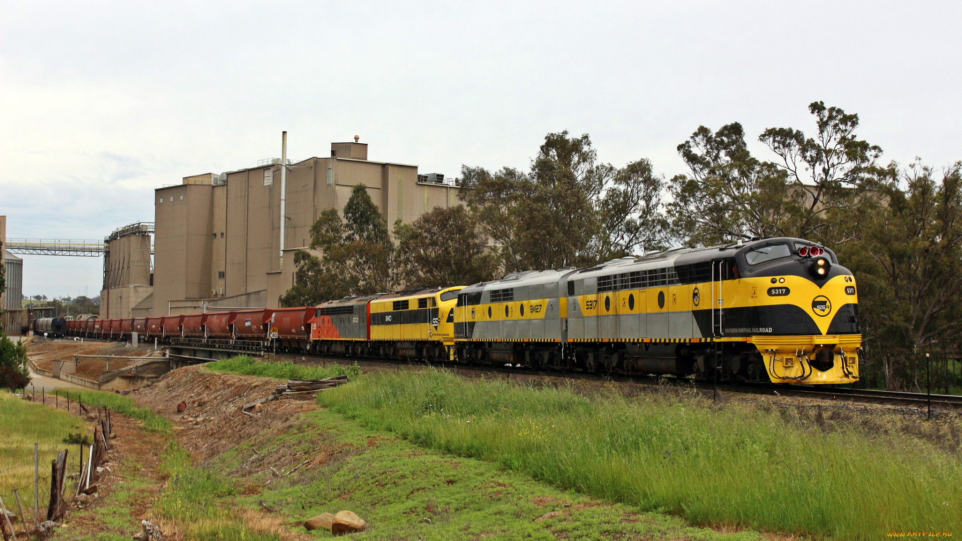 техника, поезда, локомотив, состав