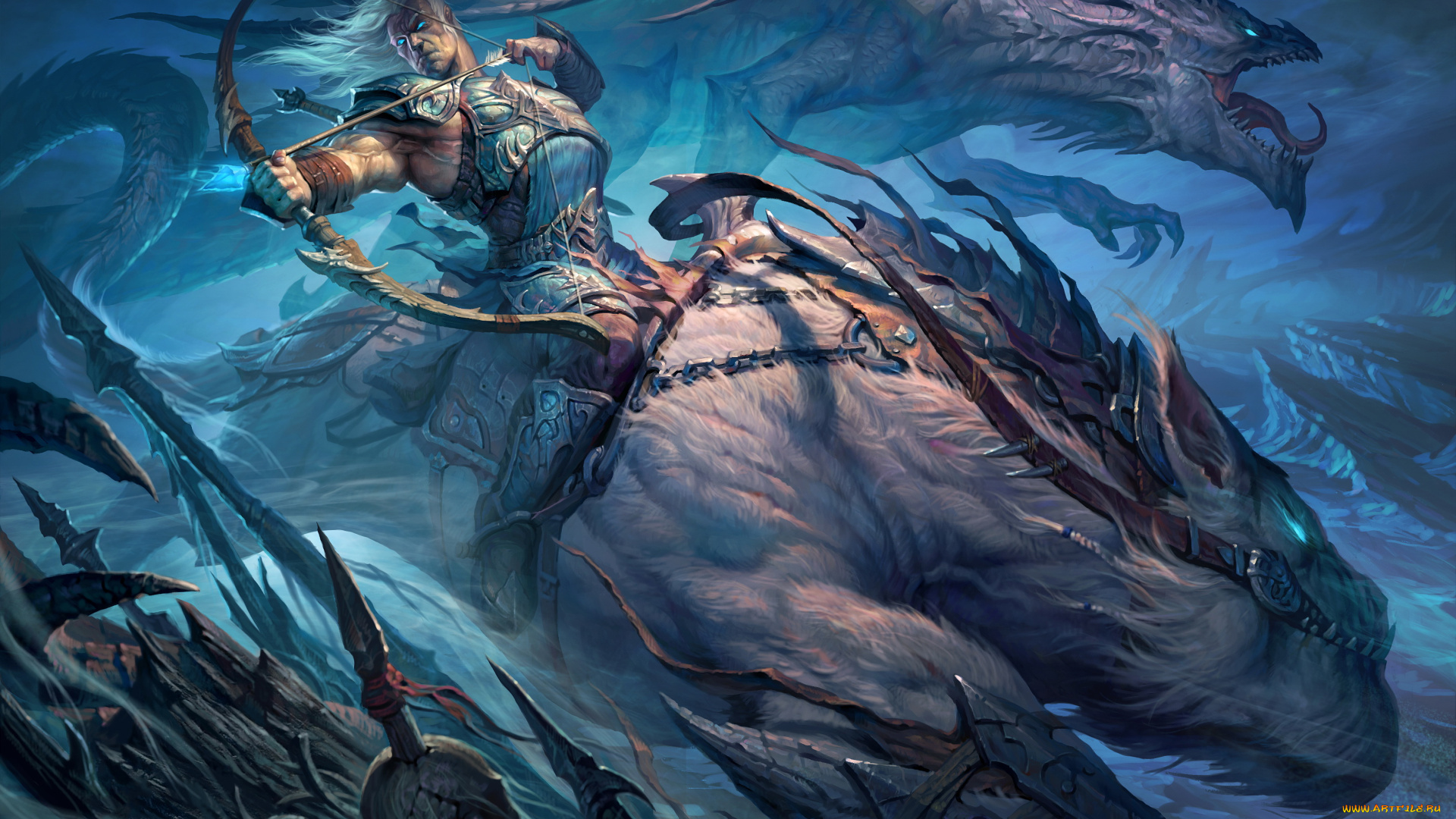 видео, игры, драконы, вечности, лук, существо, мужчина, фон