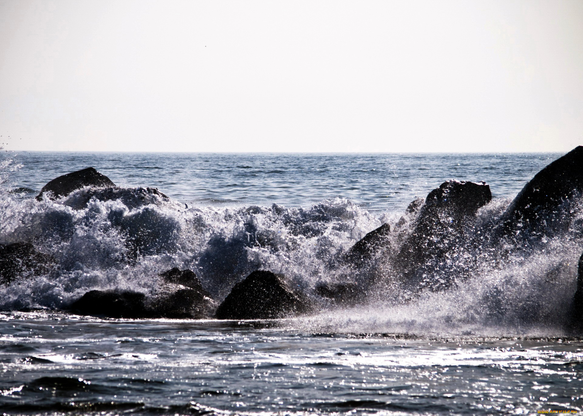 природа, побережье, скалы, волны