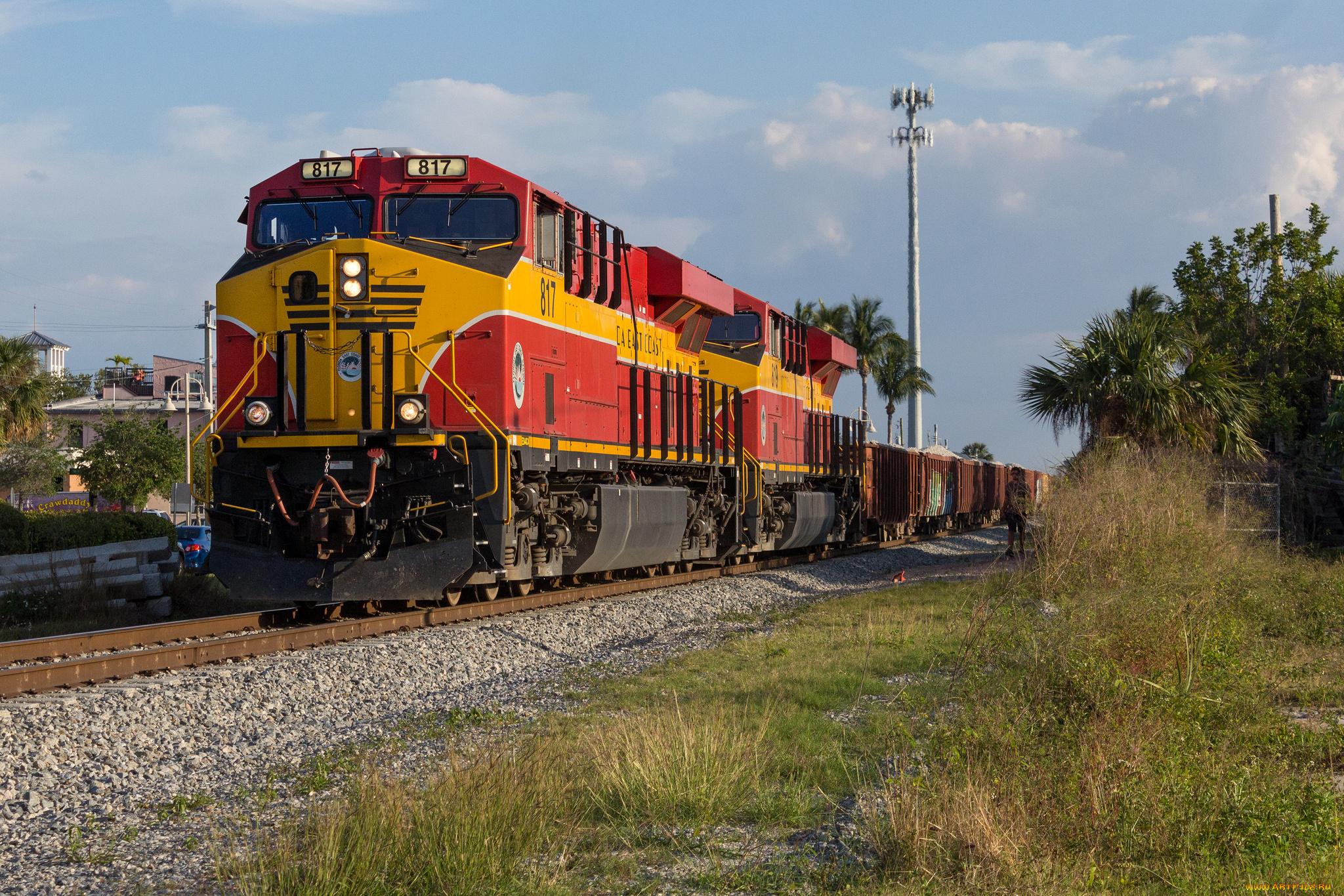 техника, поезда, локомотив, состав