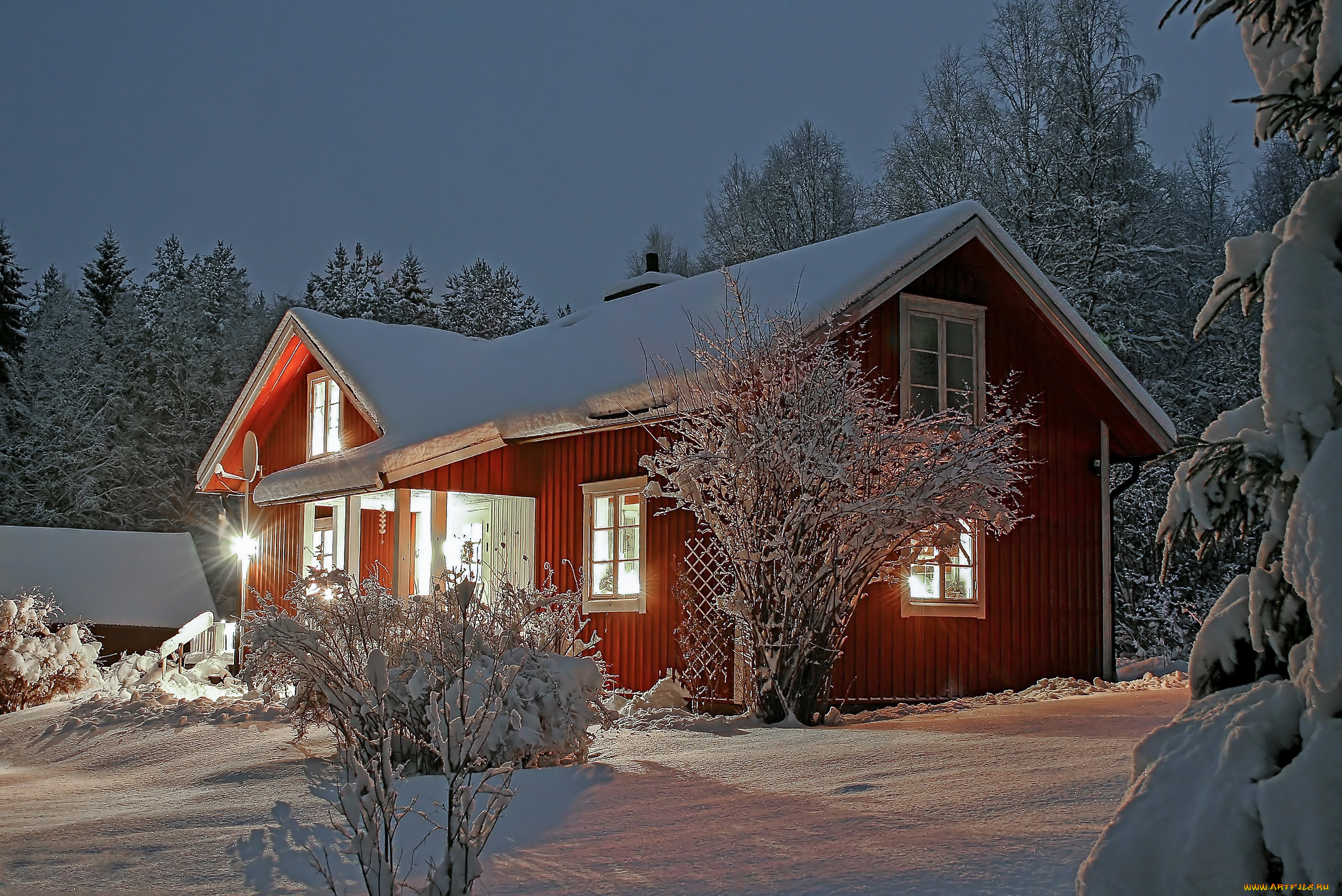 города, -, здания, , дома, зима