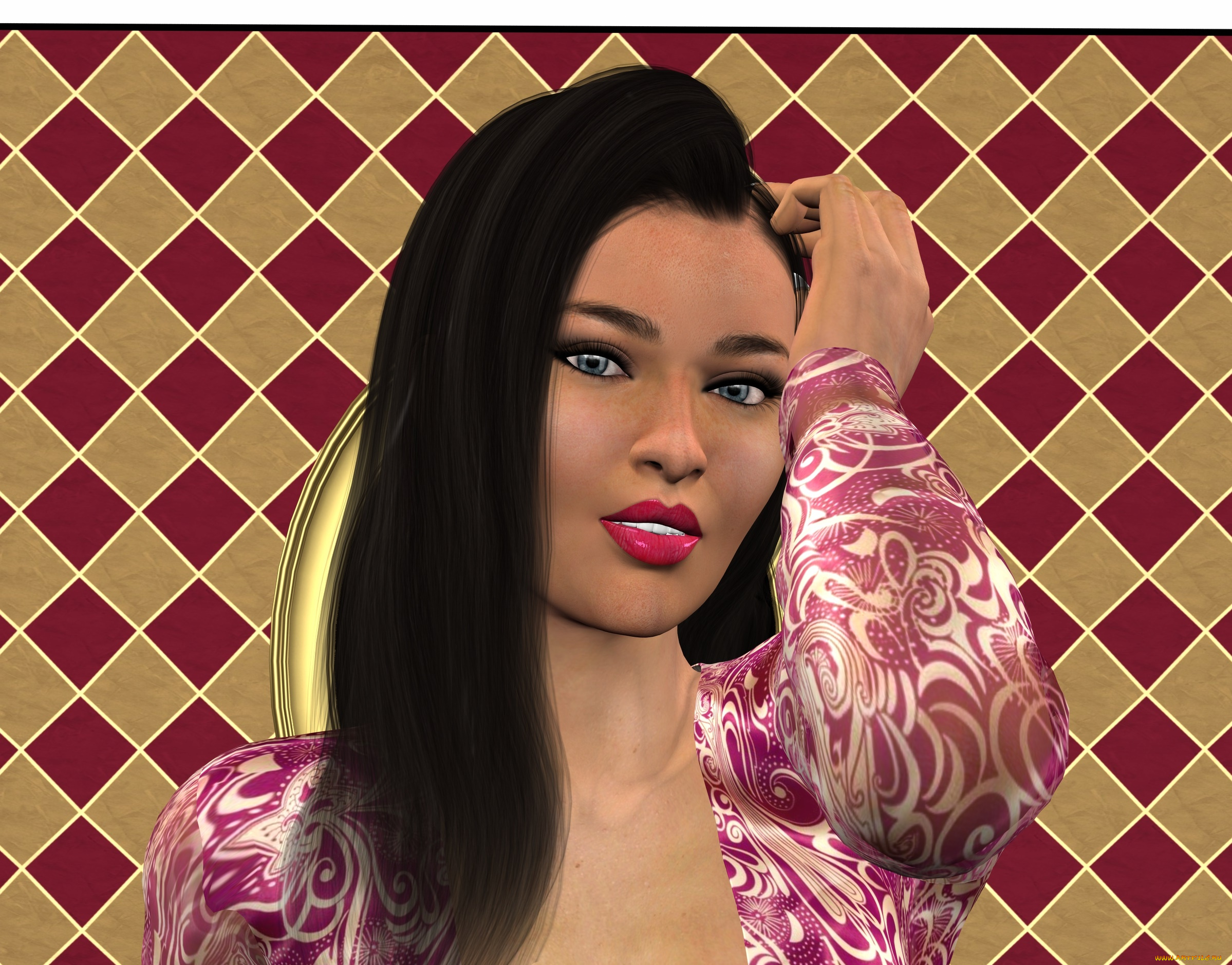 3д, графика, портрет, , portraits, девушка, фон, взгляд