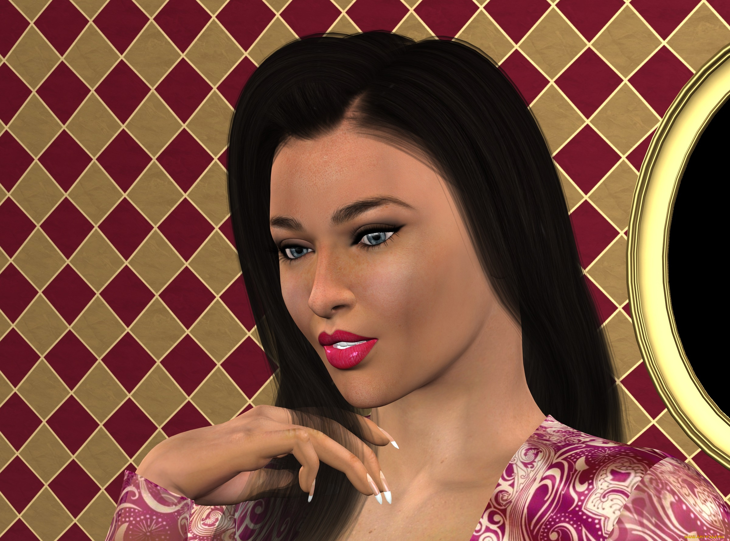 3д, графика, портрет, , portraits, фон, девушка, взгляд