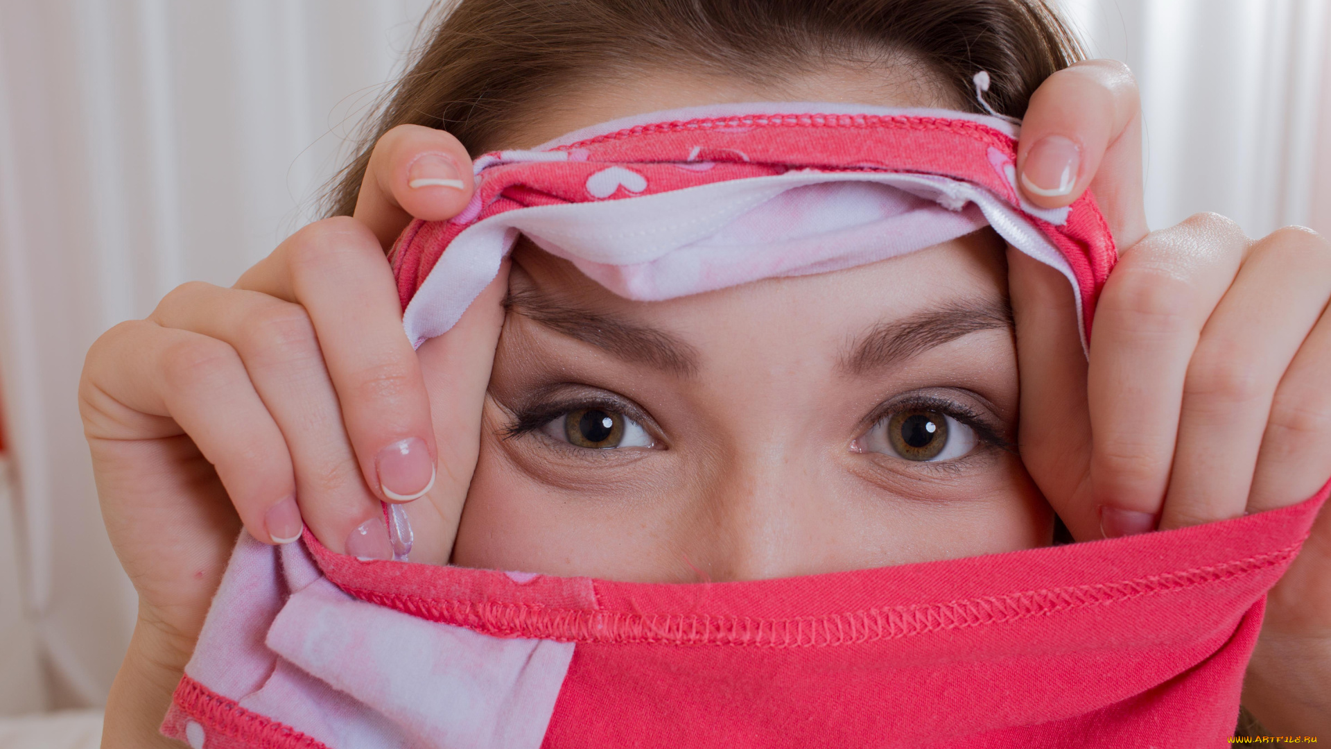 девушки, mila, azul, взгляд, фон, девушка