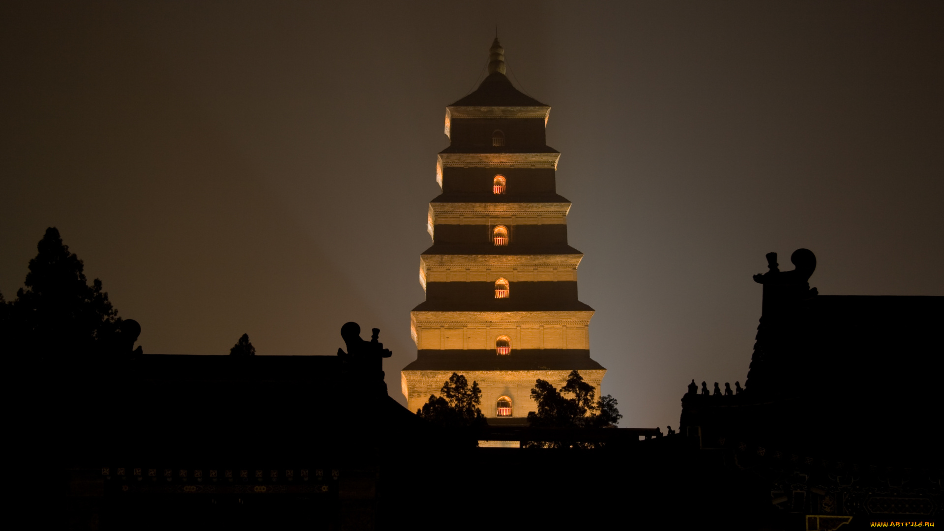 города, -, буддийские, и, другие, храмы, -, буддийские, и, другие, храмы, религия, культура, буддизм, достопримечательности, гусей, диких, пагода, китай, сиань