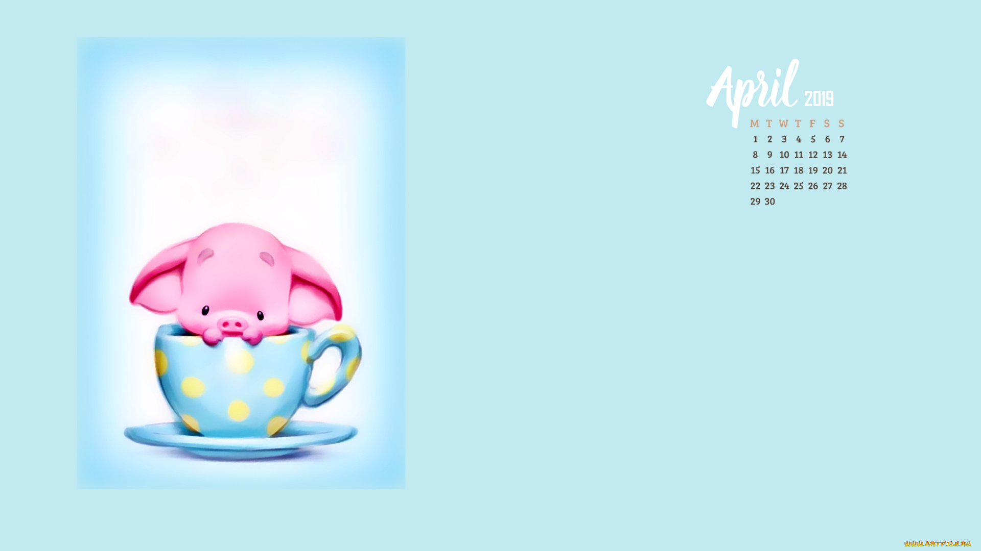 календари, рисованные, , векторная, графика, свинья, поросенок, кружка