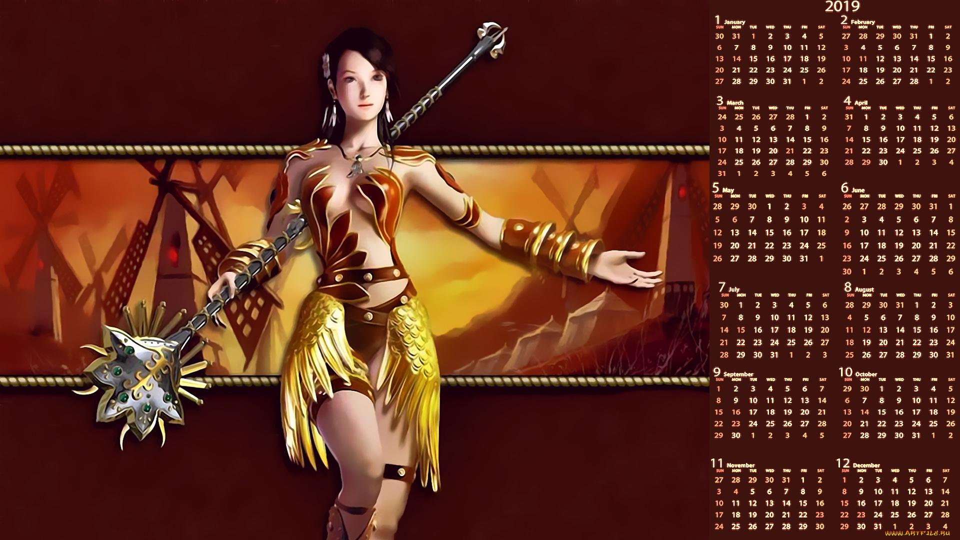 календари, видеоигры, оружие, девушка