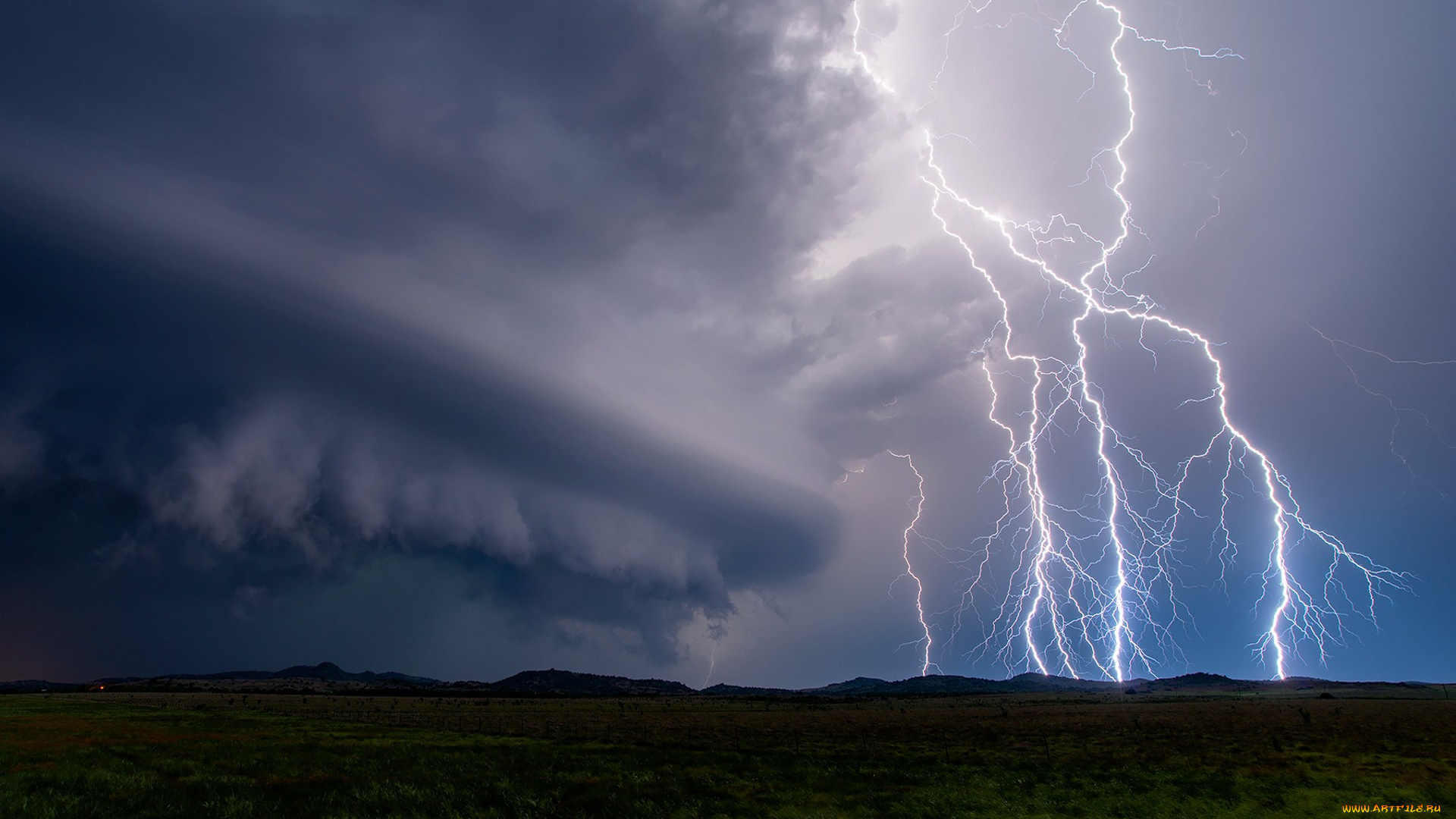 природа, молния, , гроза, простор