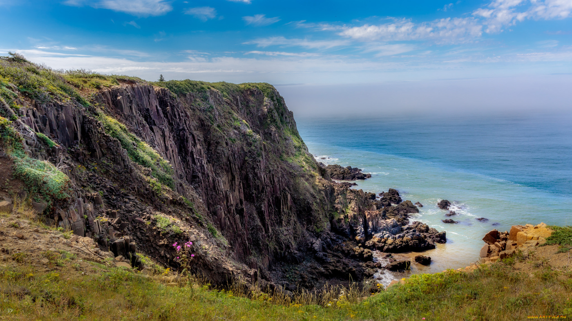 природа, побережье, простор