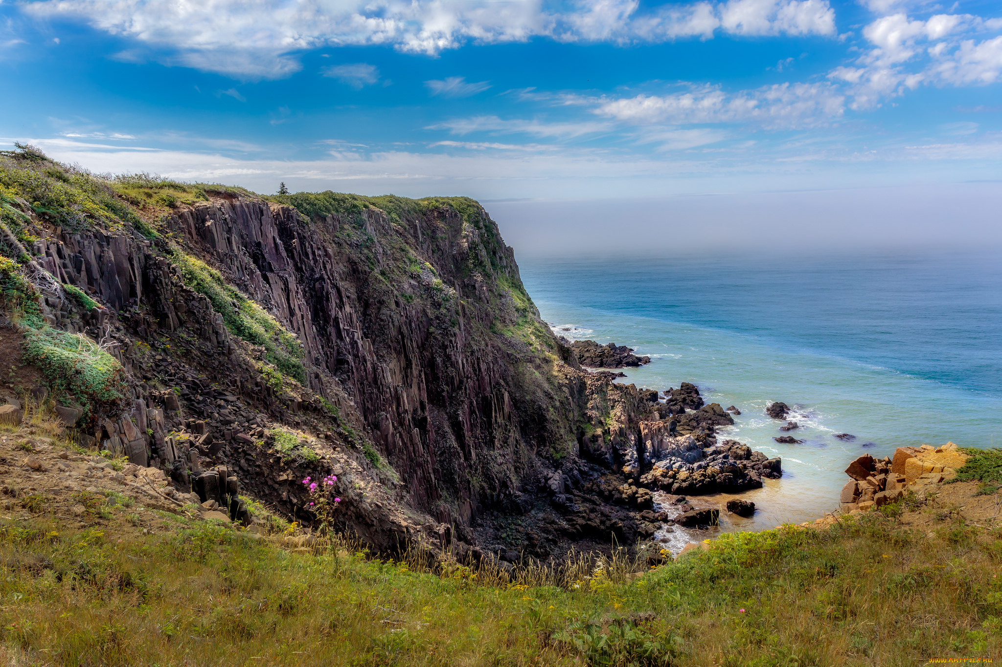 природа, побережье, простор