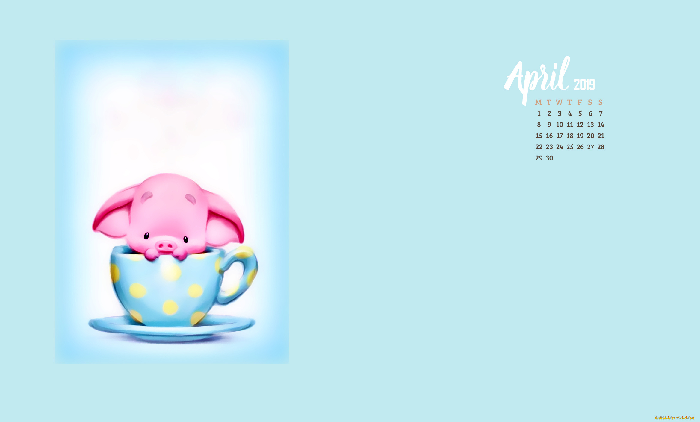 календари, рисованные, , векторная, графика, свинья, поросенок, кружка