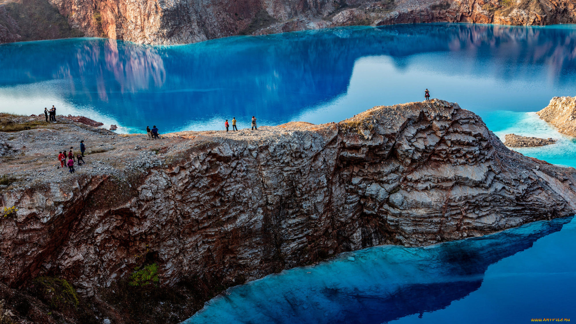 природа, реки, озера, скала, озеро, вода, люди